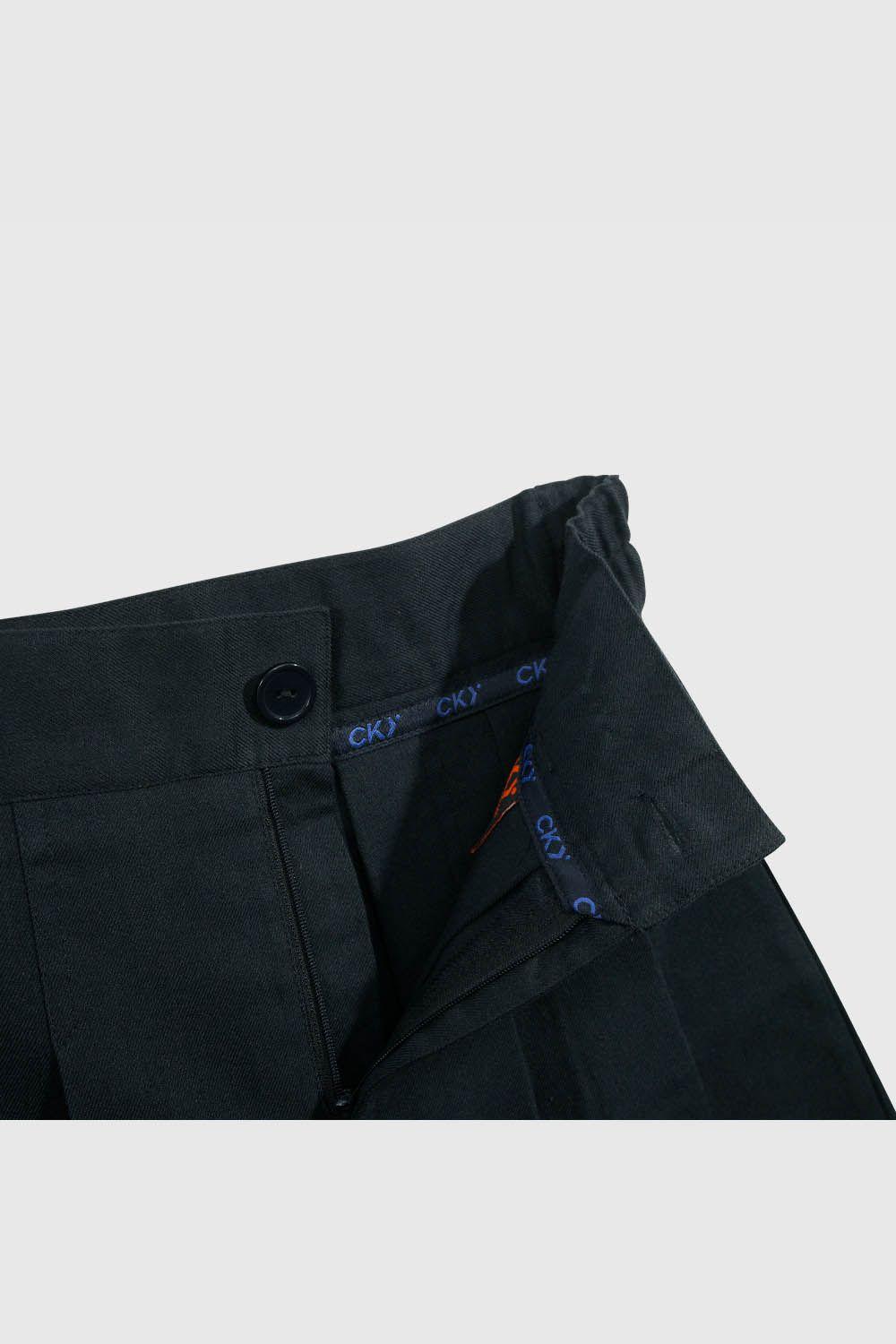 Falda Escolar Clásica Azul con Tablas y Tela Elasticada-2