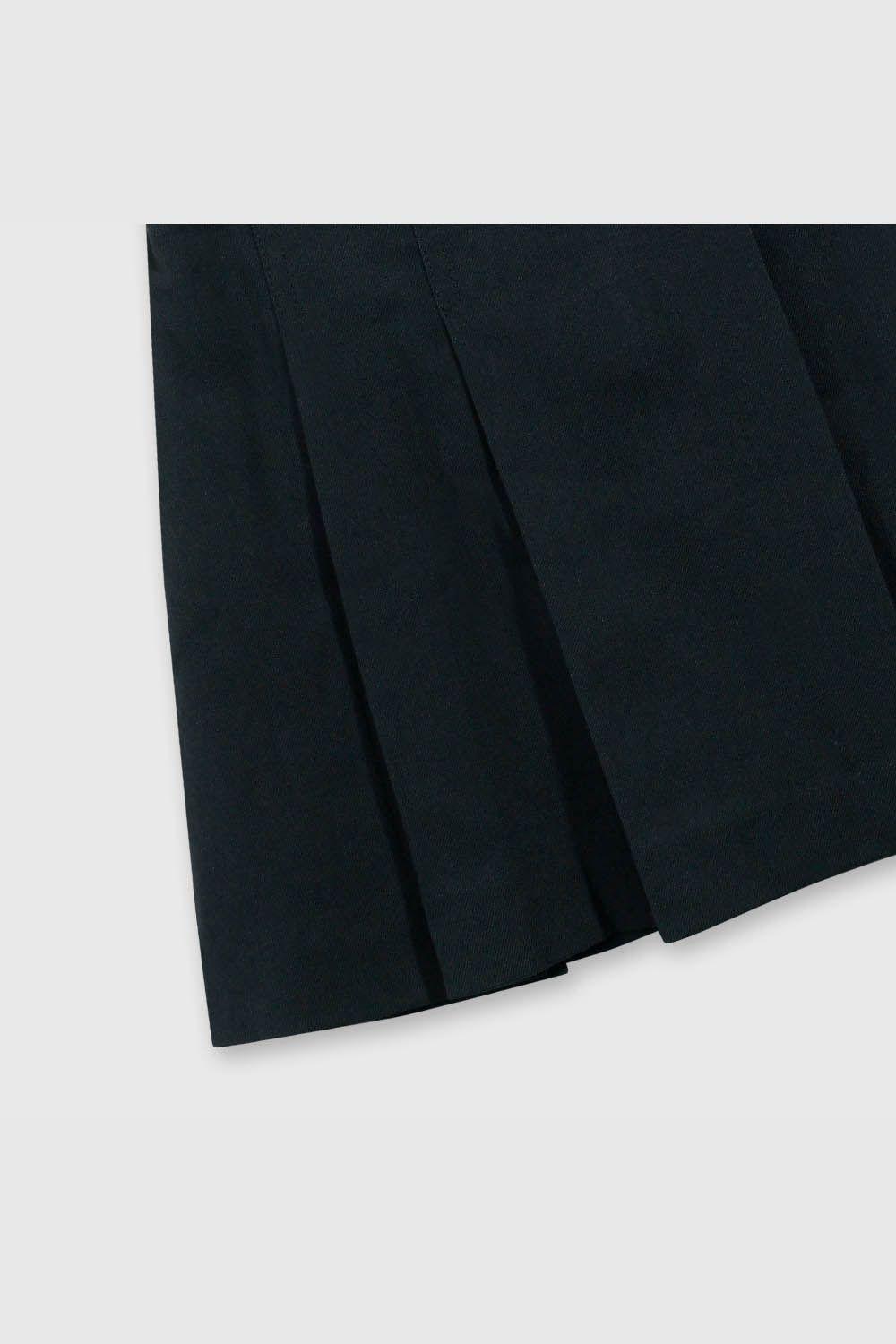 Falda Escolar Clásica Azul con Tablas y Tela Elasticada-3