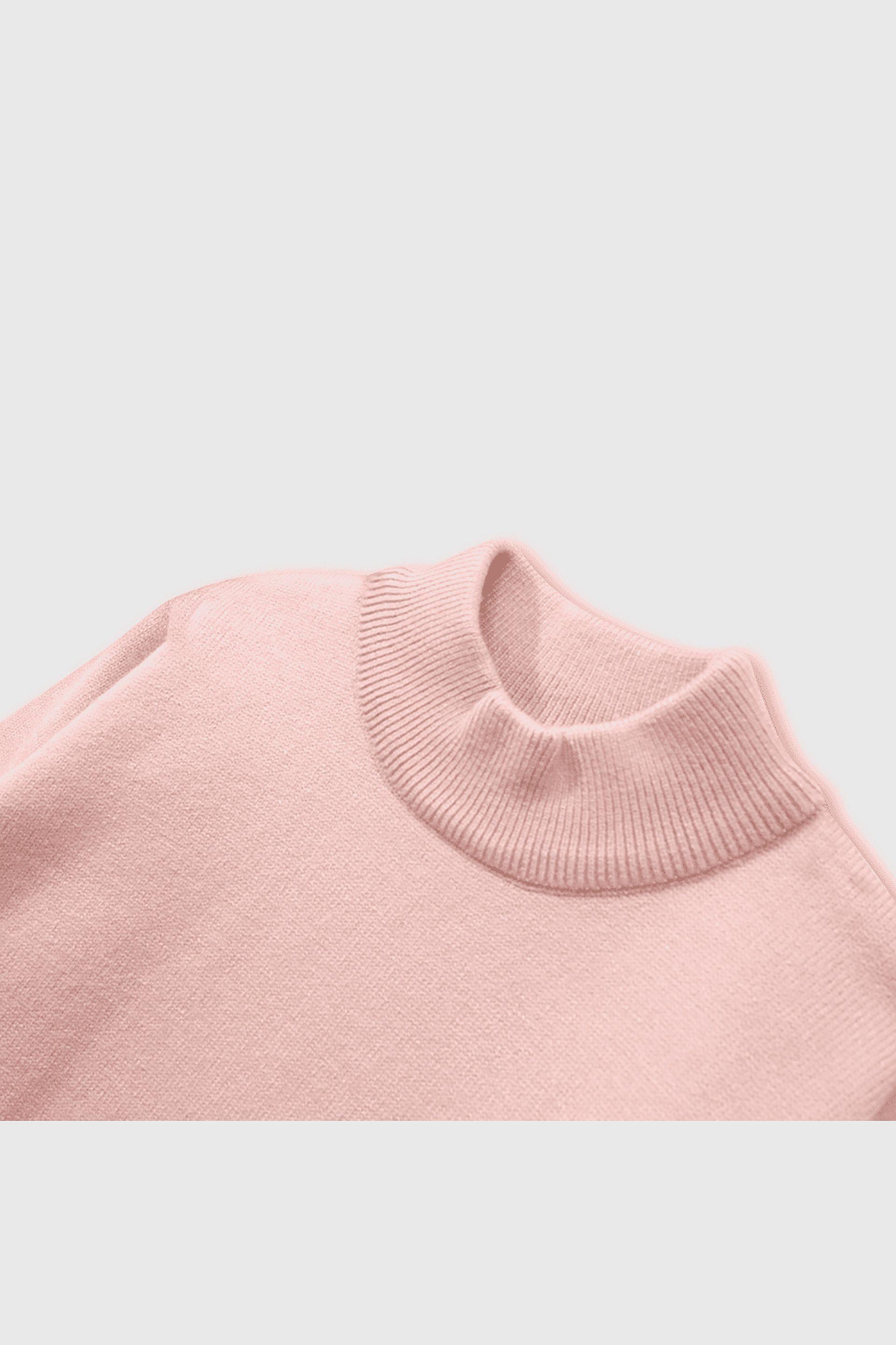 Sweater Rosado de Algodón Suavizado y Tejido para Bebé-2