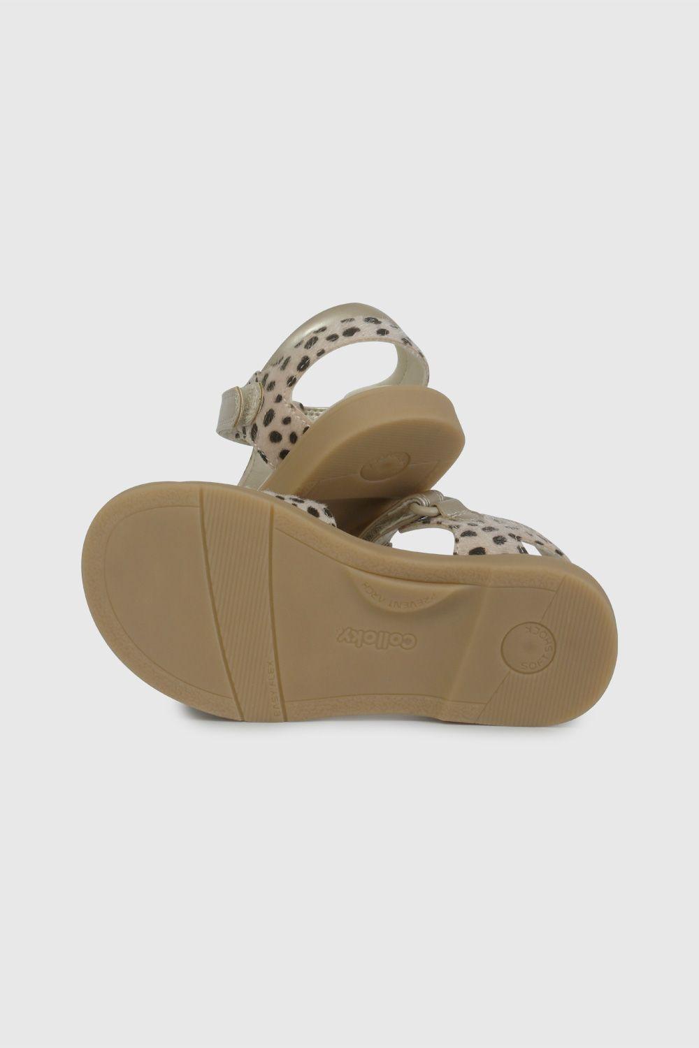 Sandalia de Vestir Dorada con Animal Print  43140224V26-2