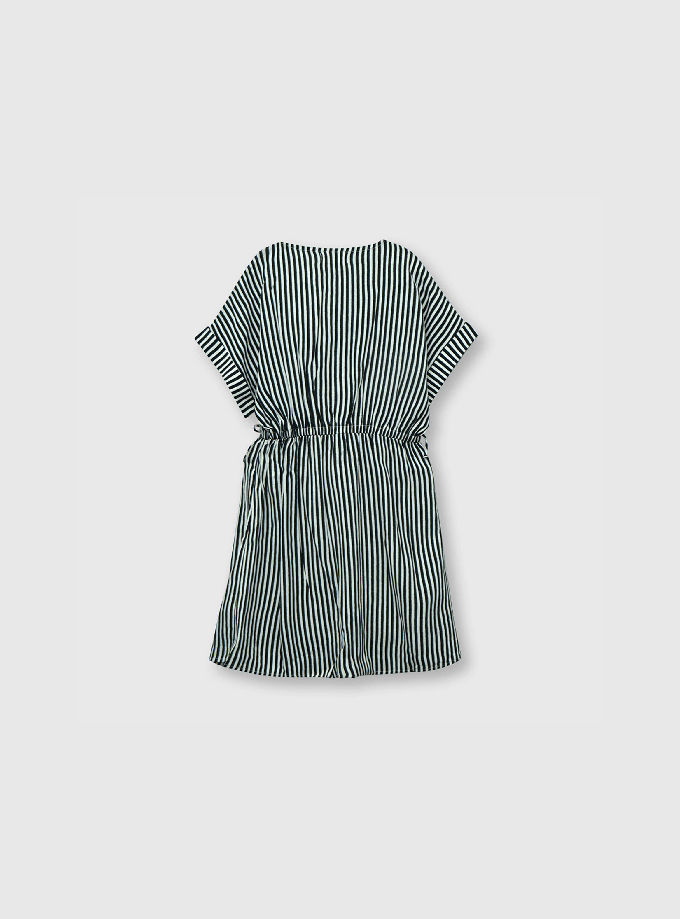 Vestido De Niña Listado Azul (2 A 12 Años) Colloky-1
