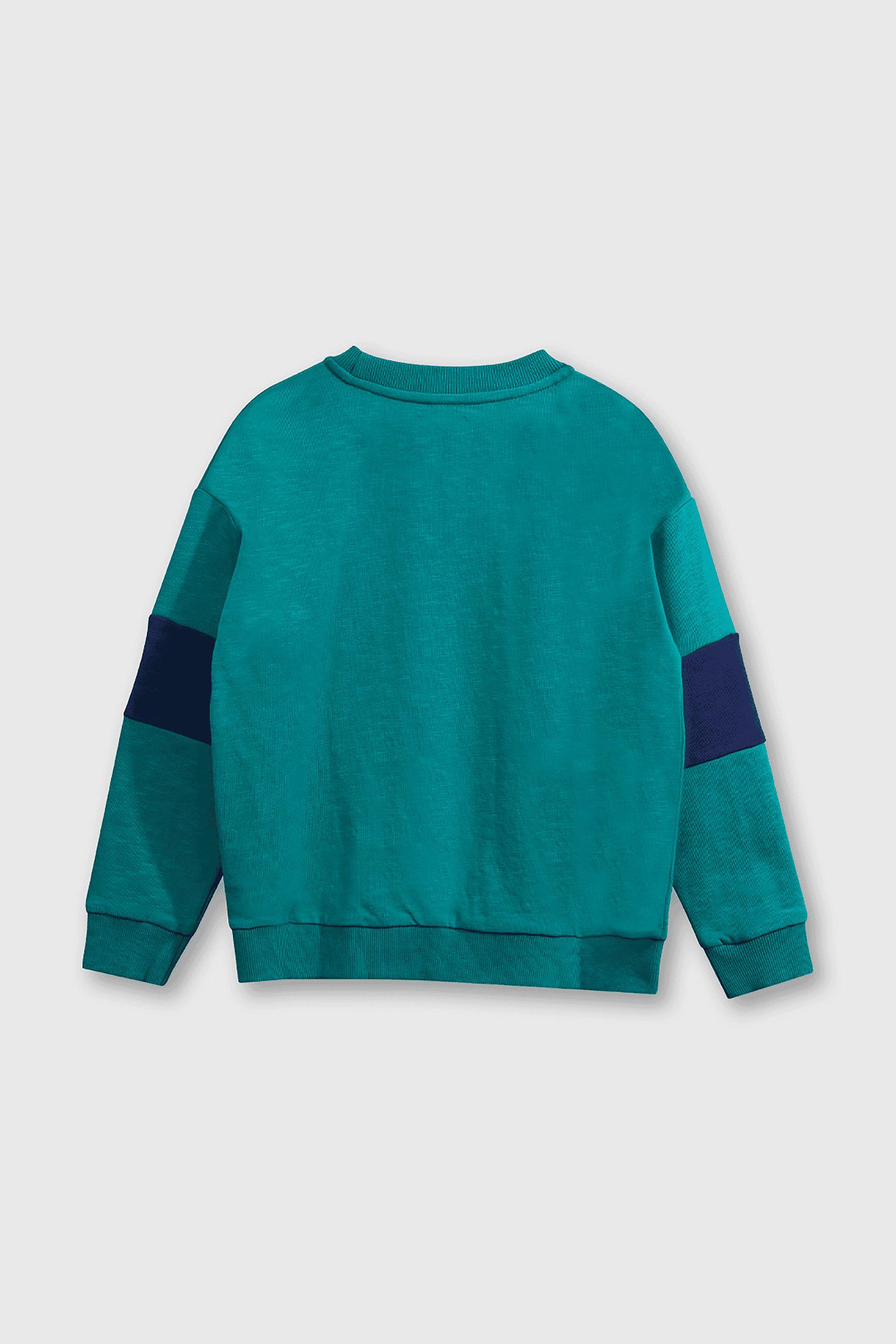 Polerón Verde Hombro Caído de polycotton Estampado para Niño-1