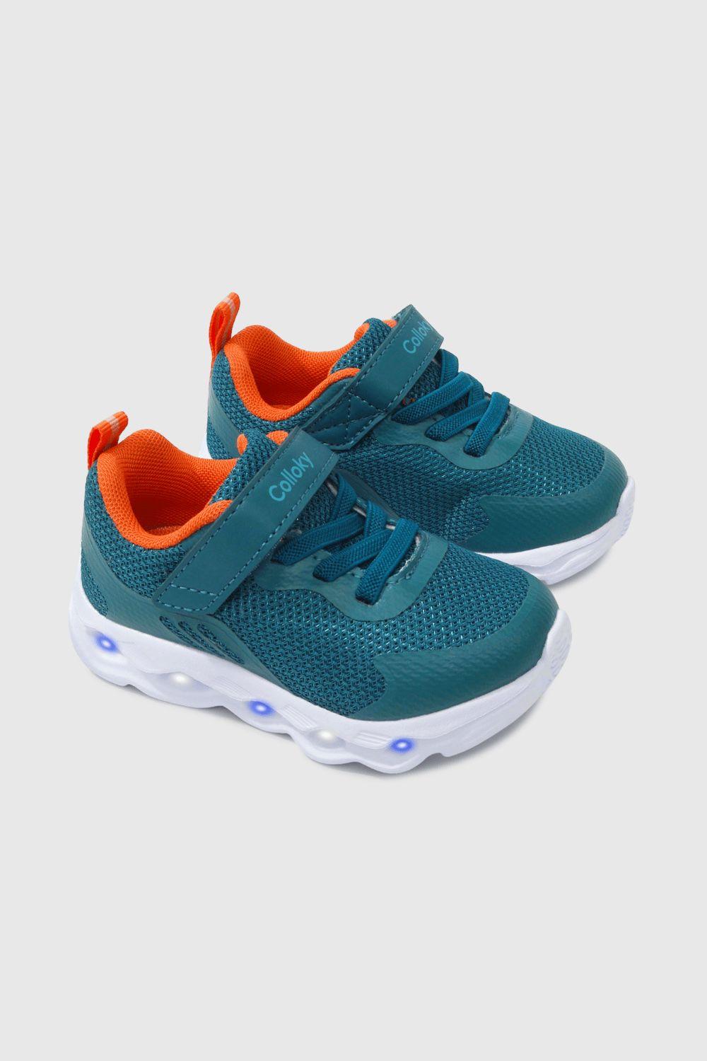 Zapatilla Luces Niños Azul Petróleo 53182 Colloky-0