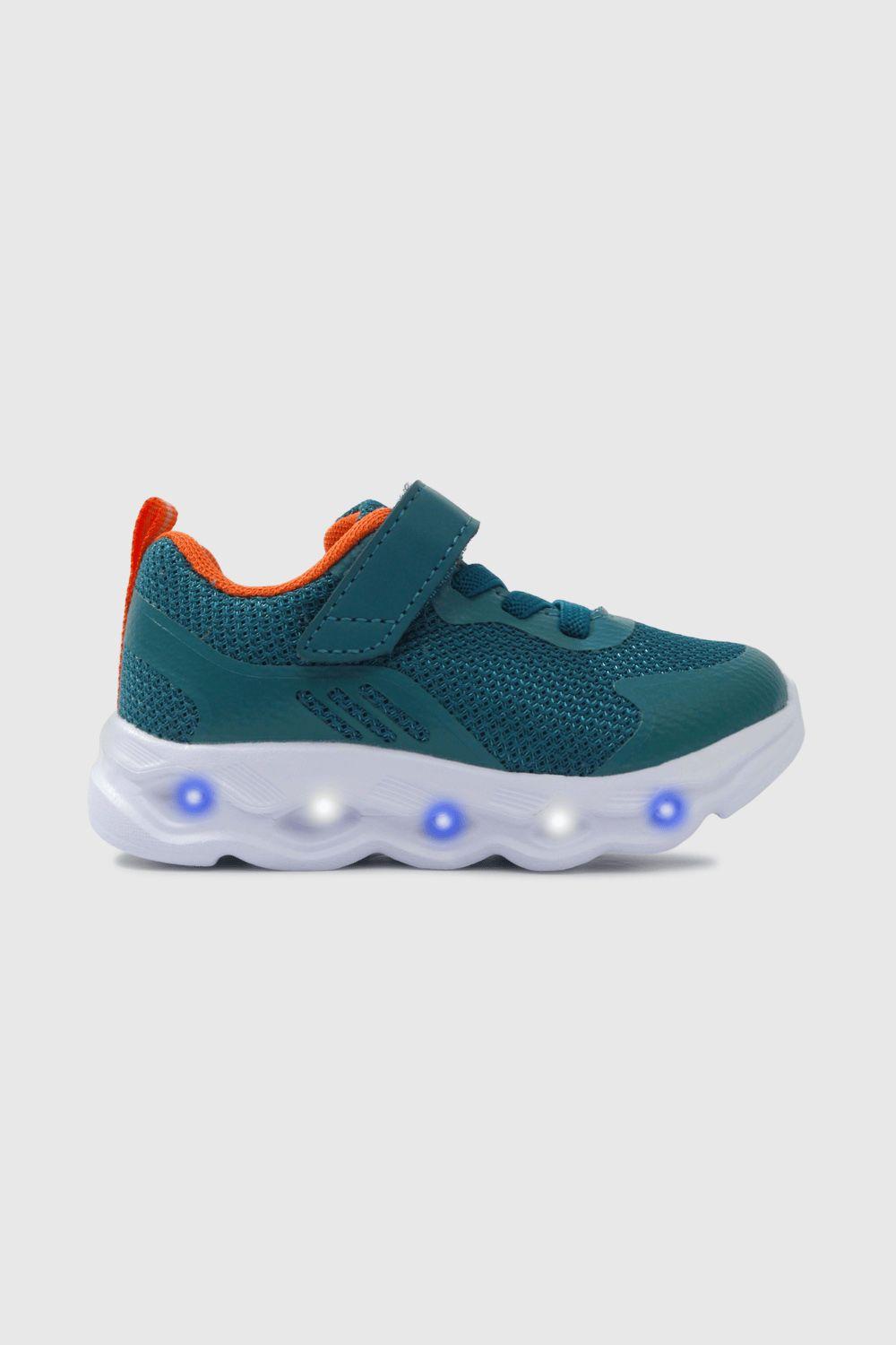 Zapatilla Luces Niños Azul Petróleo 53182 Colloky-1