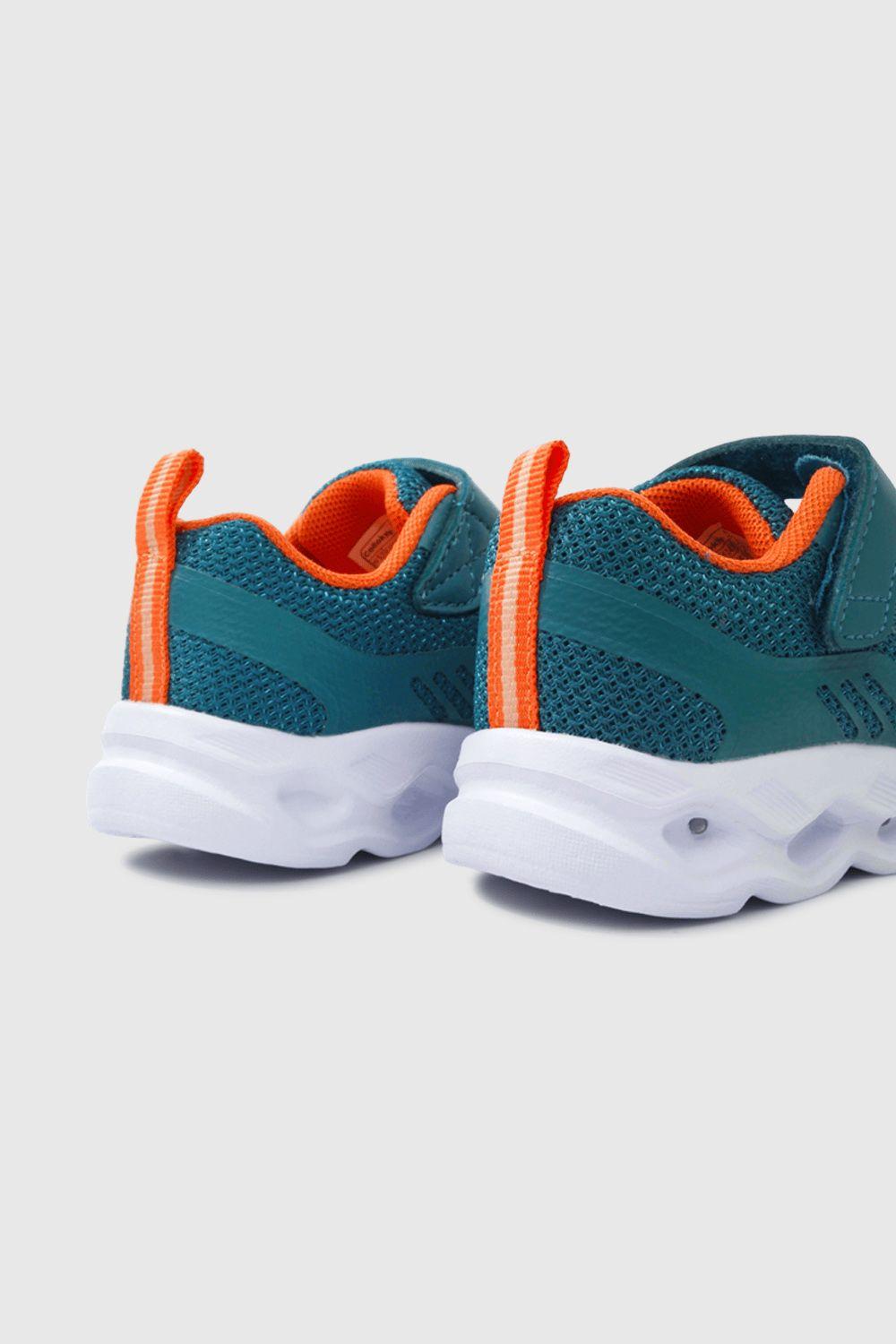 Zapatilla Luces Niños Azul Petróleo 53182 Colloky-4