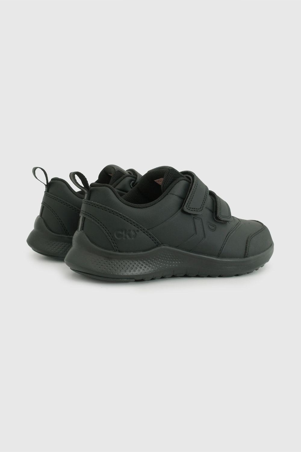Zapato Escolar de Unisex Negro con Velcro-4