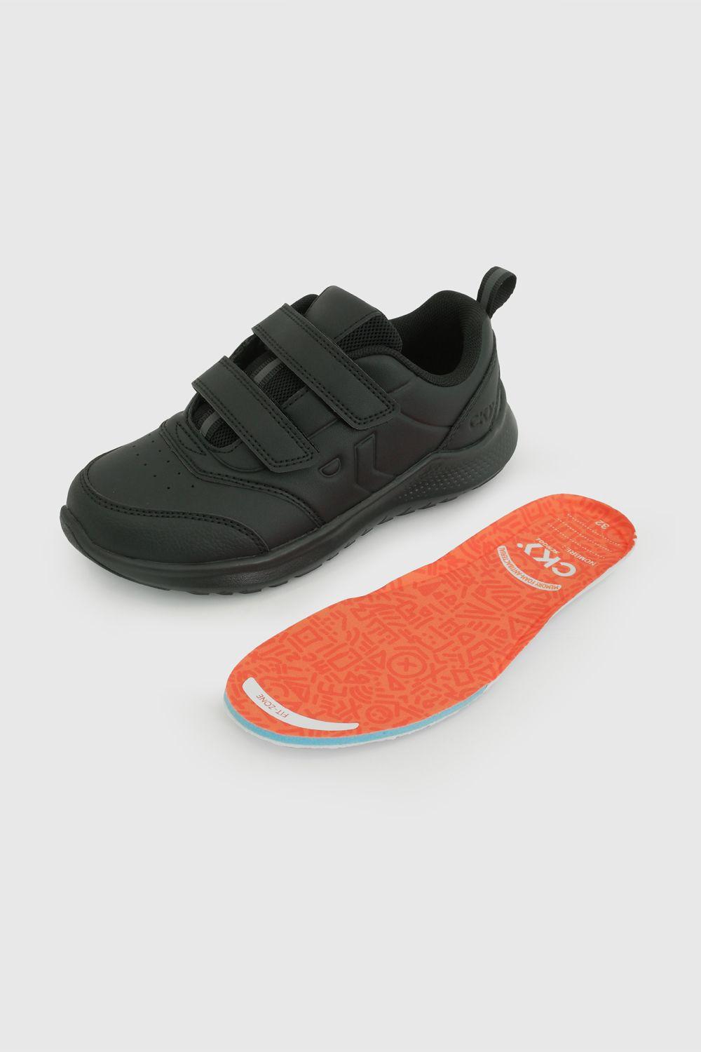 Zapato Escolar de Unisex Negro con Velcro-6
