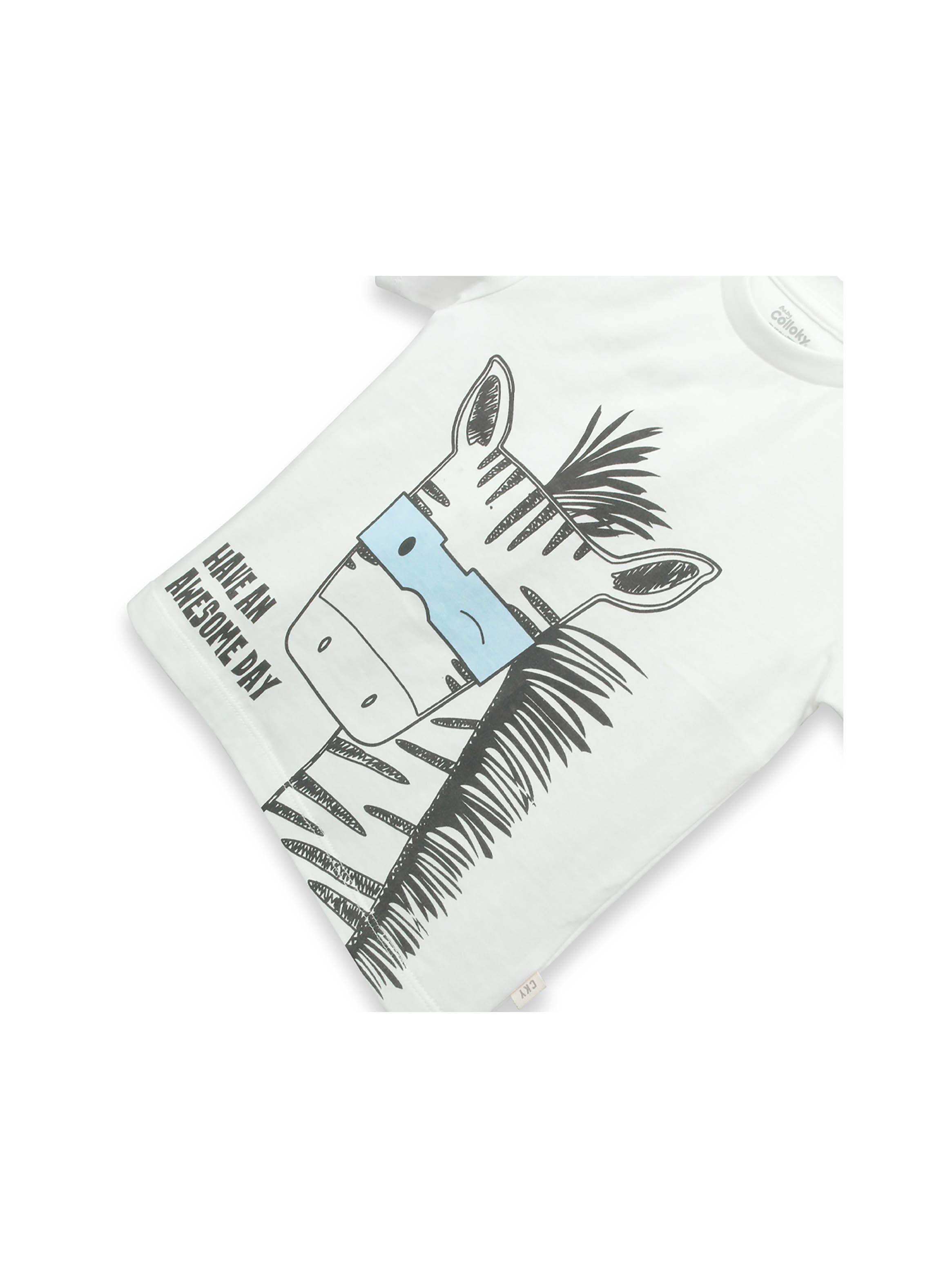 Polera De Bebé Niño Cebra Blanco (3 A 36 Meses) Colloky-2