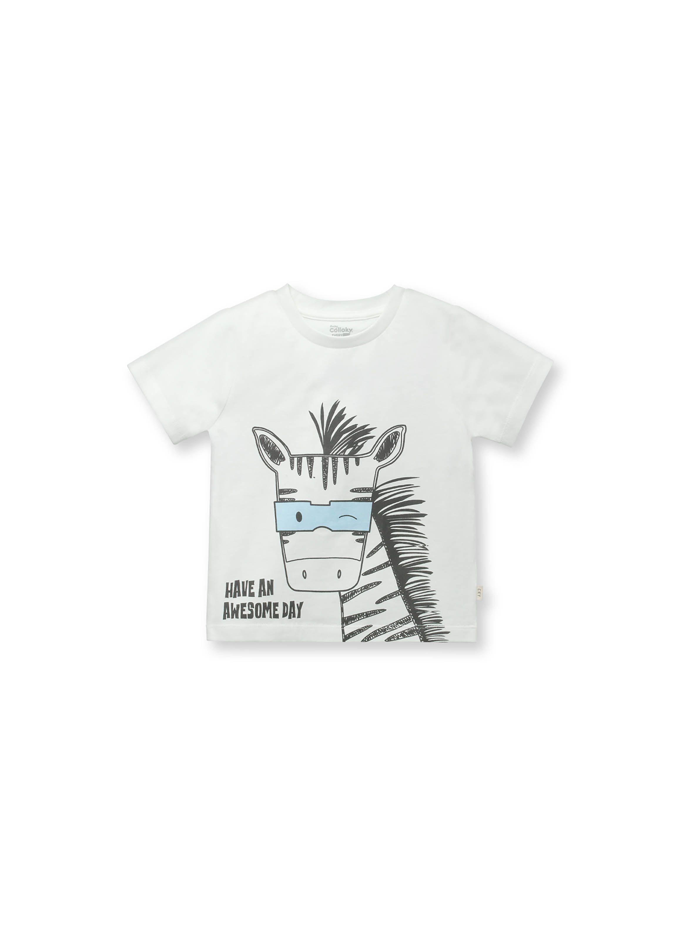 Polera De Bebé Niño Cebra Blanco (3 A 36 Meses) Colloky-0