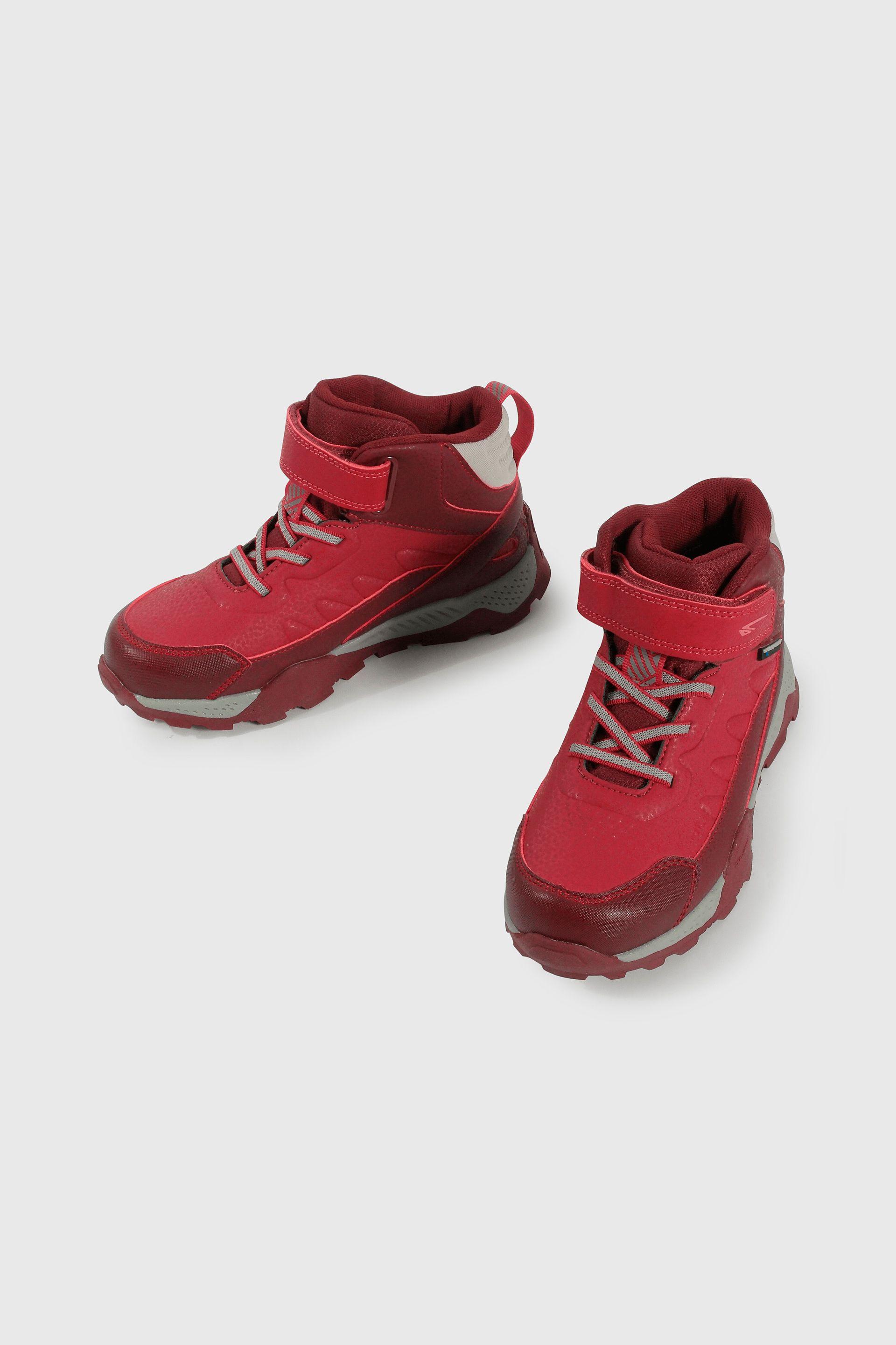 Botín Outdoor de Niña Rojo Caña Media con Velcro y Cordón-3