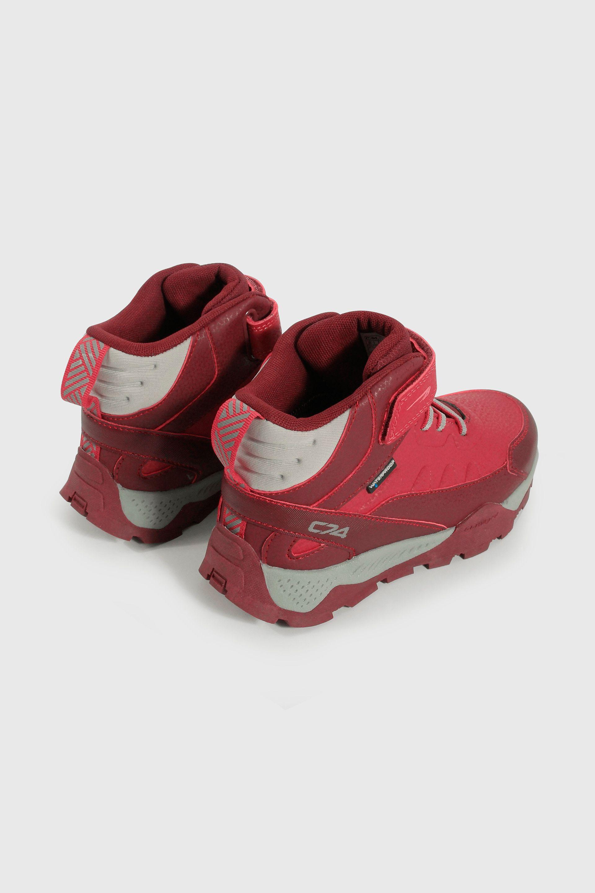 Botín Outdoor de Niña Rojo Caña Media con Velcro y Cordón-4