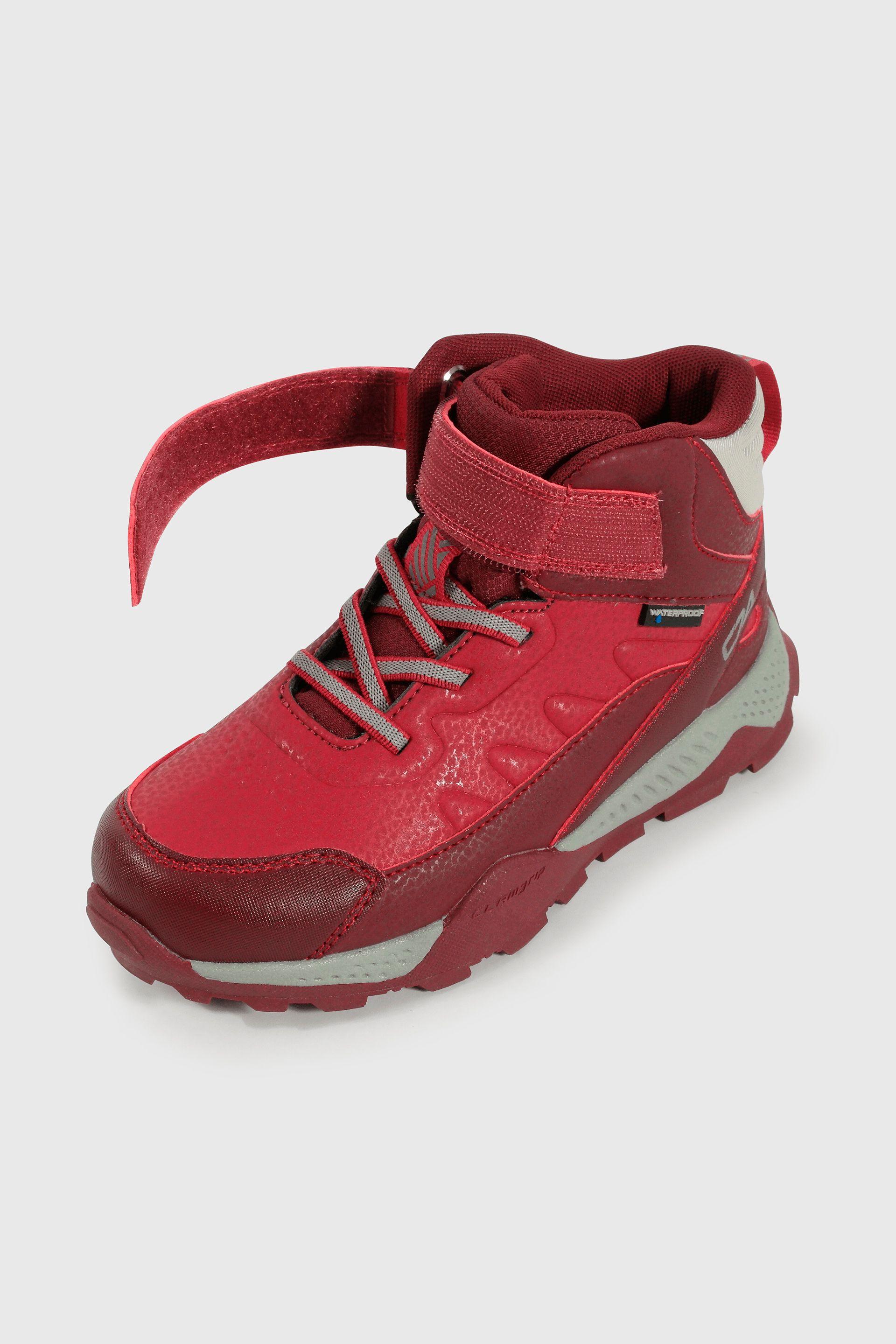 Botín Outdoor de Niña Rojo Caña Media con Velcro y Cordón-5