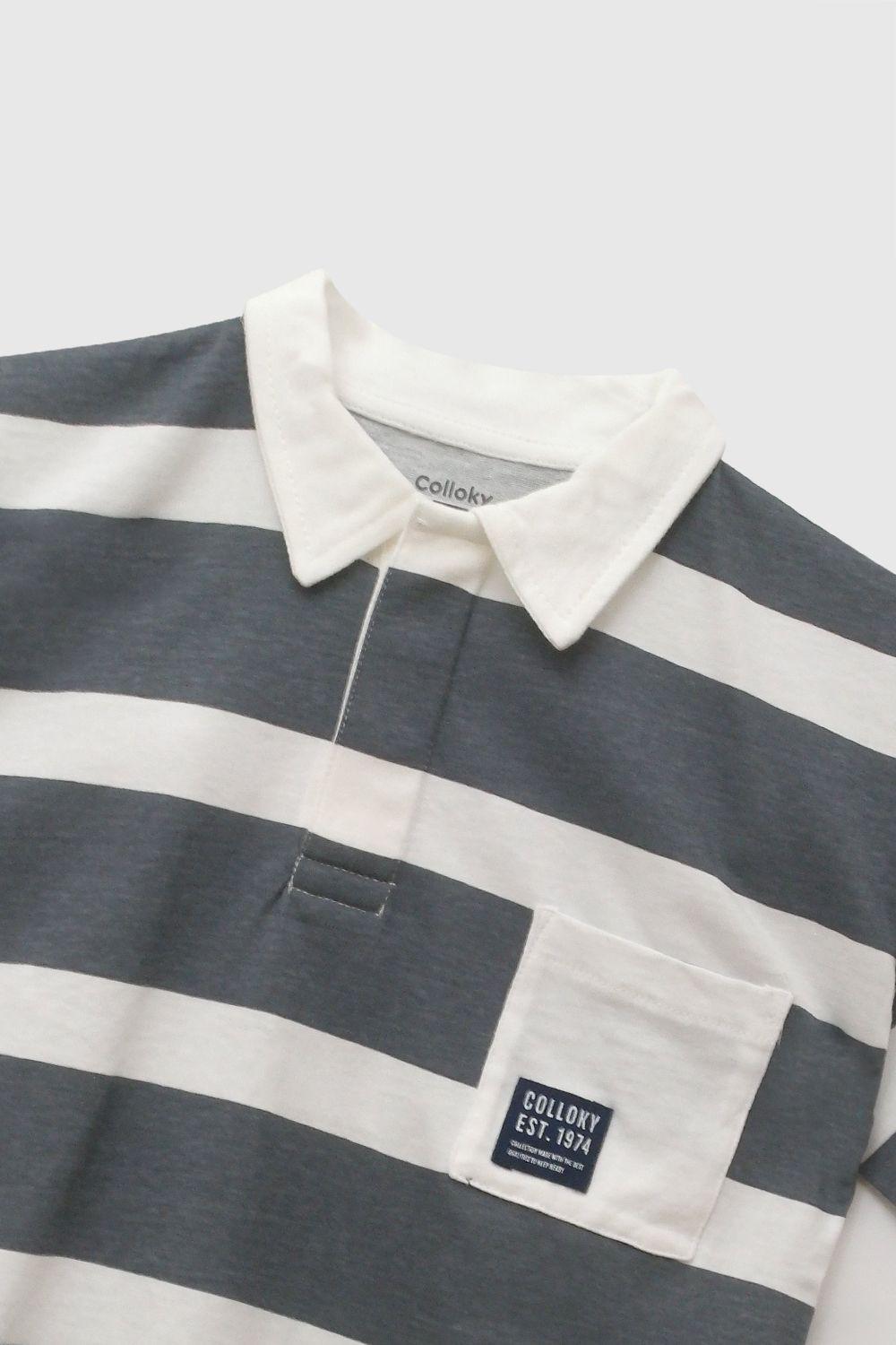 Polera Polo Rayas Denim Niño 3-4A a 12-13A Colloky-3