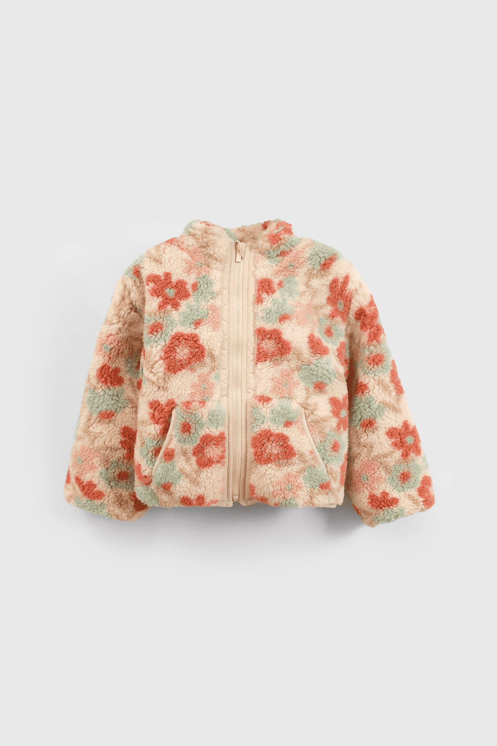 Polar con Cierre Beige Flores-0