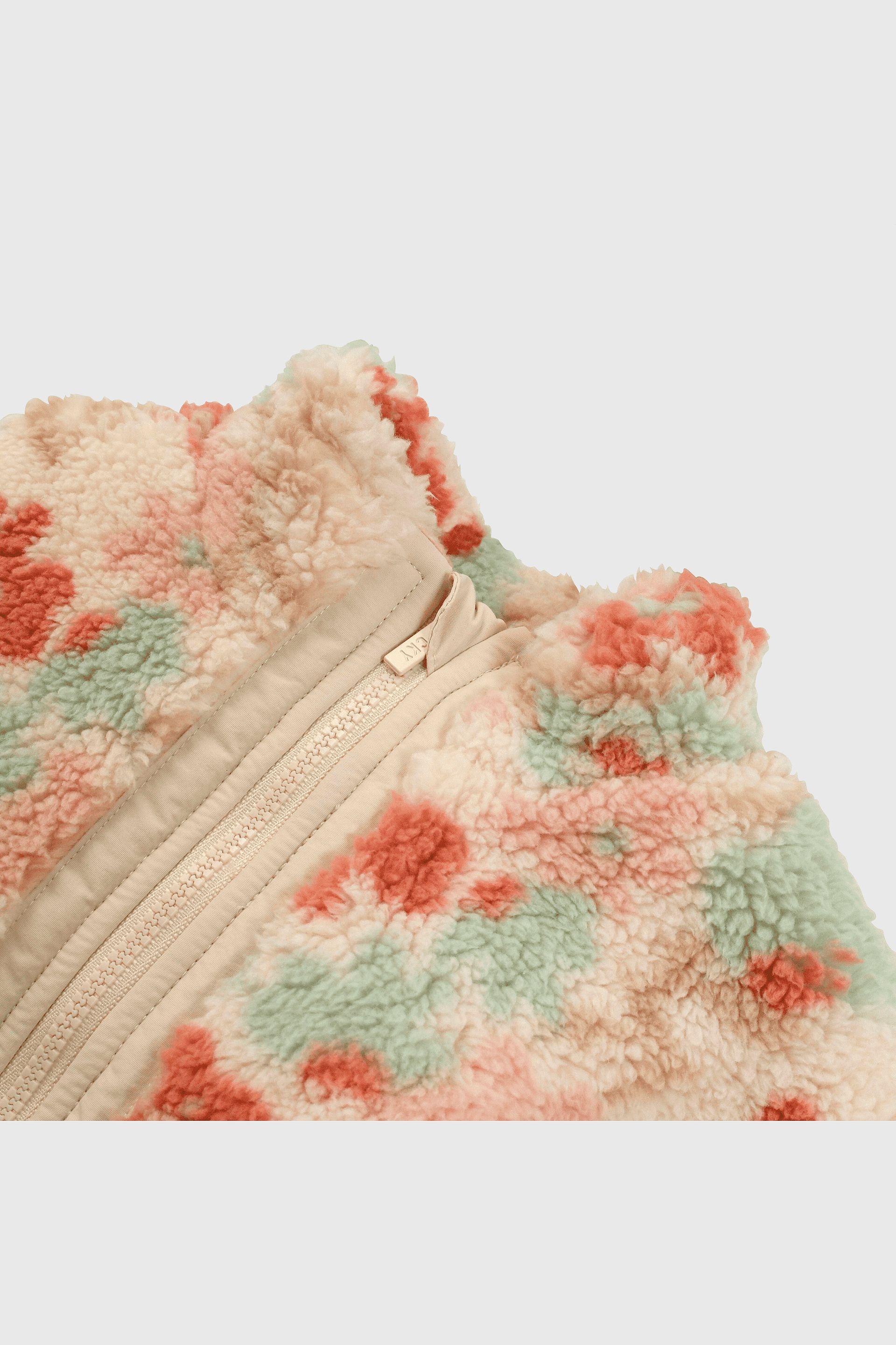 Polar con Cierre Beige Flores-2