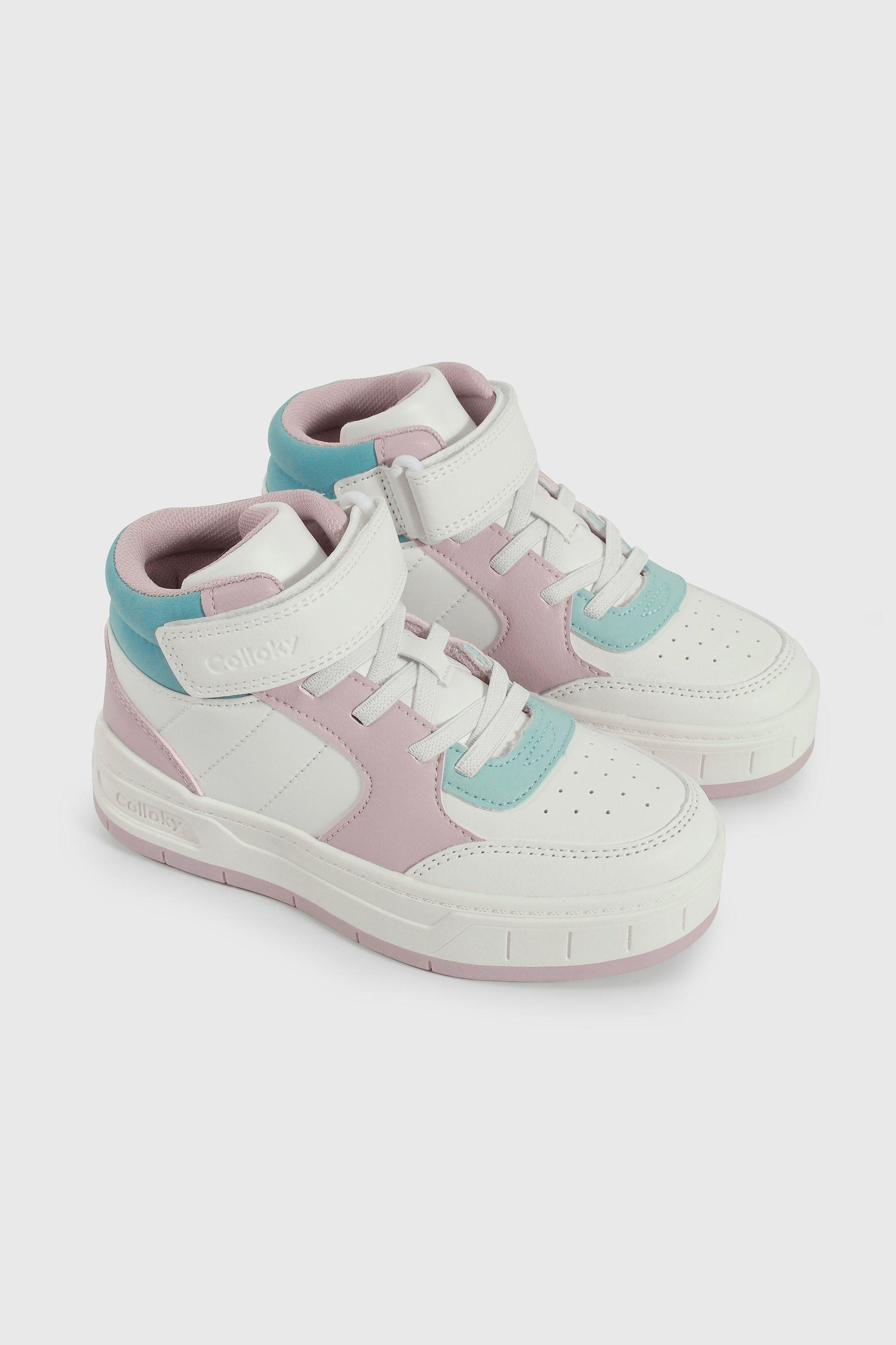 Zapatilla Lifestyle de Niña Multicolor Caña Media con Velcro y Cordón-0