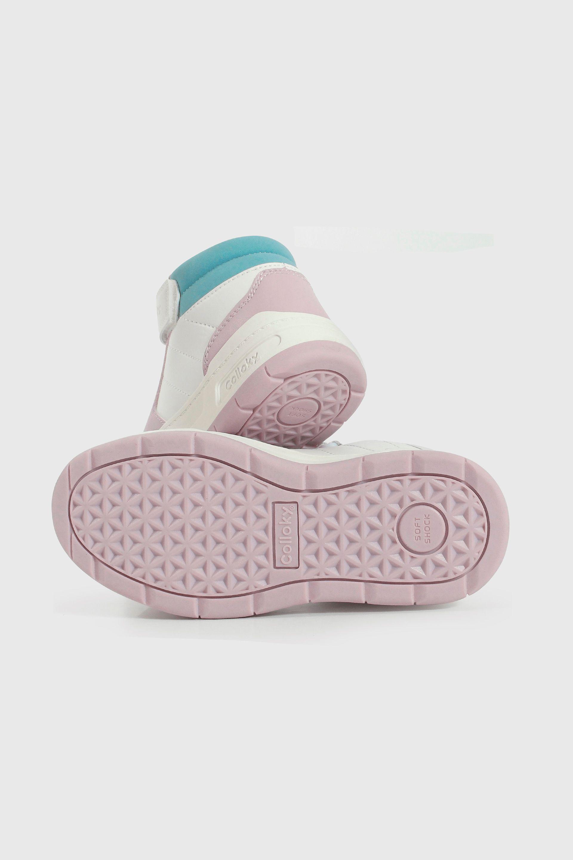 Zapatilla Lifestyle de Niña Multicolor Caña Media con Velcro y Cordón-2