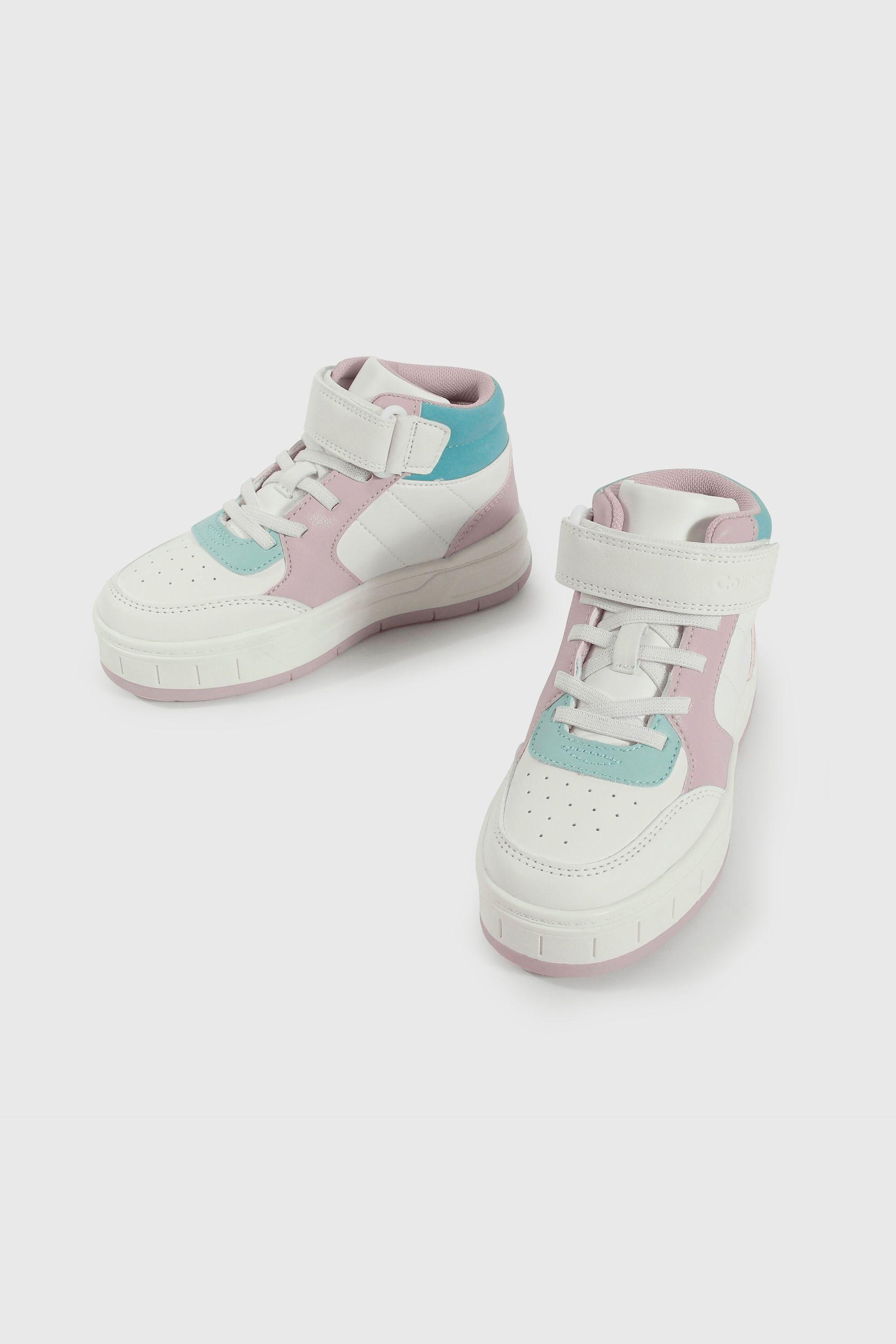 Zapatilla Lifestyle de Niña Multicolor Caña Media con Velcro y Cordón-3