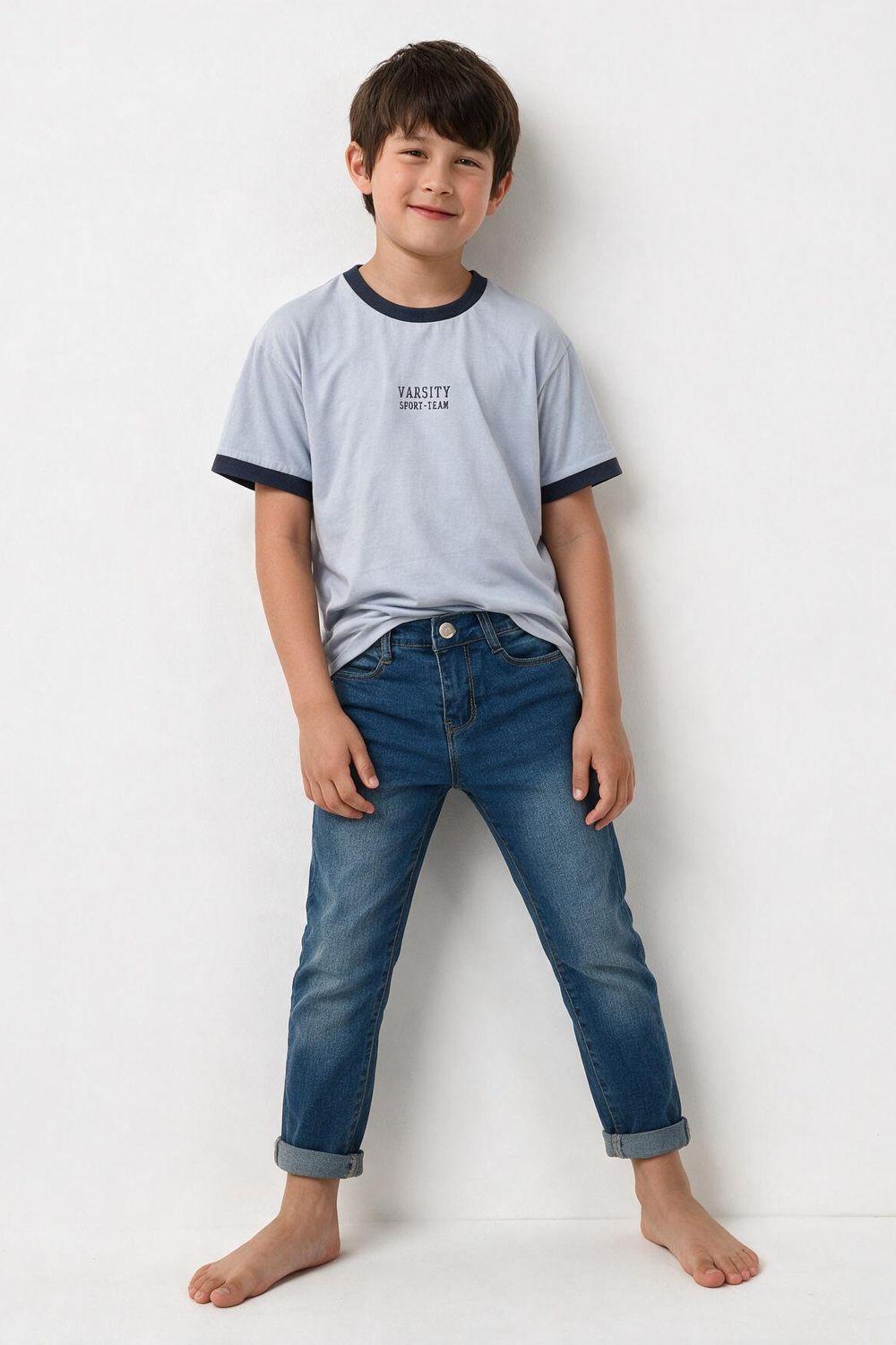 Polera varsity sport niño celeste 3-4A a 12-13A-2