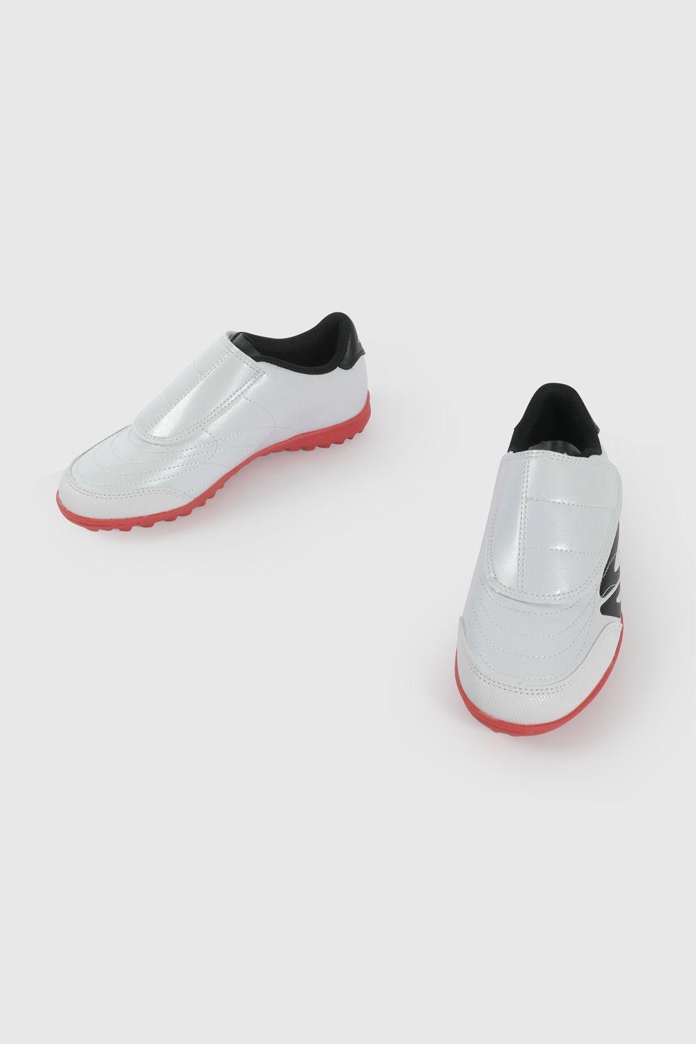 Zapatilla de Futbol Blanca con Rojo 58650210V26-3