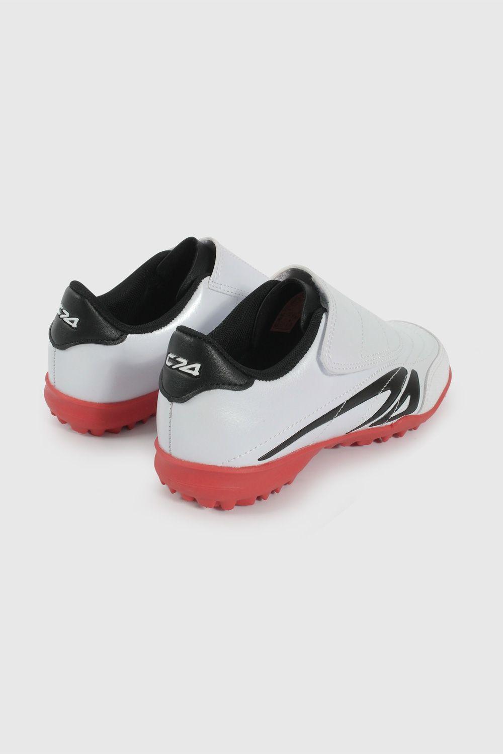 Zapatilla de Futbol Blanca con Rojo 58650210V26-4