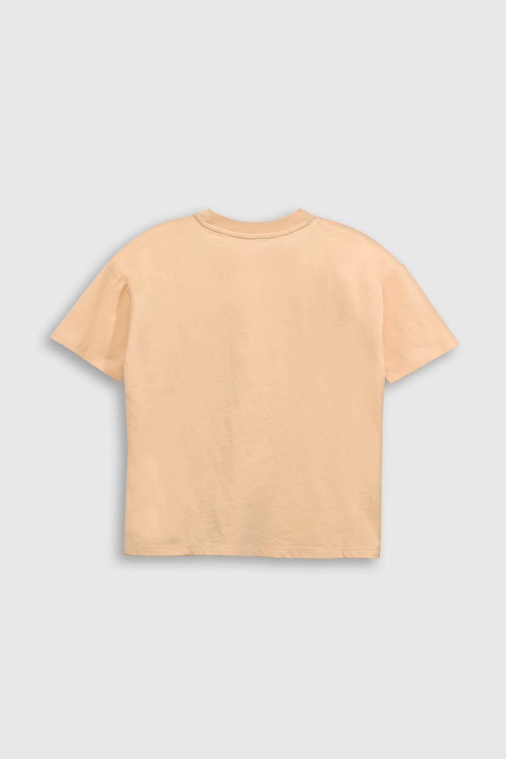 Polera Oversize Sunset Orange con Estampado Simulado-1