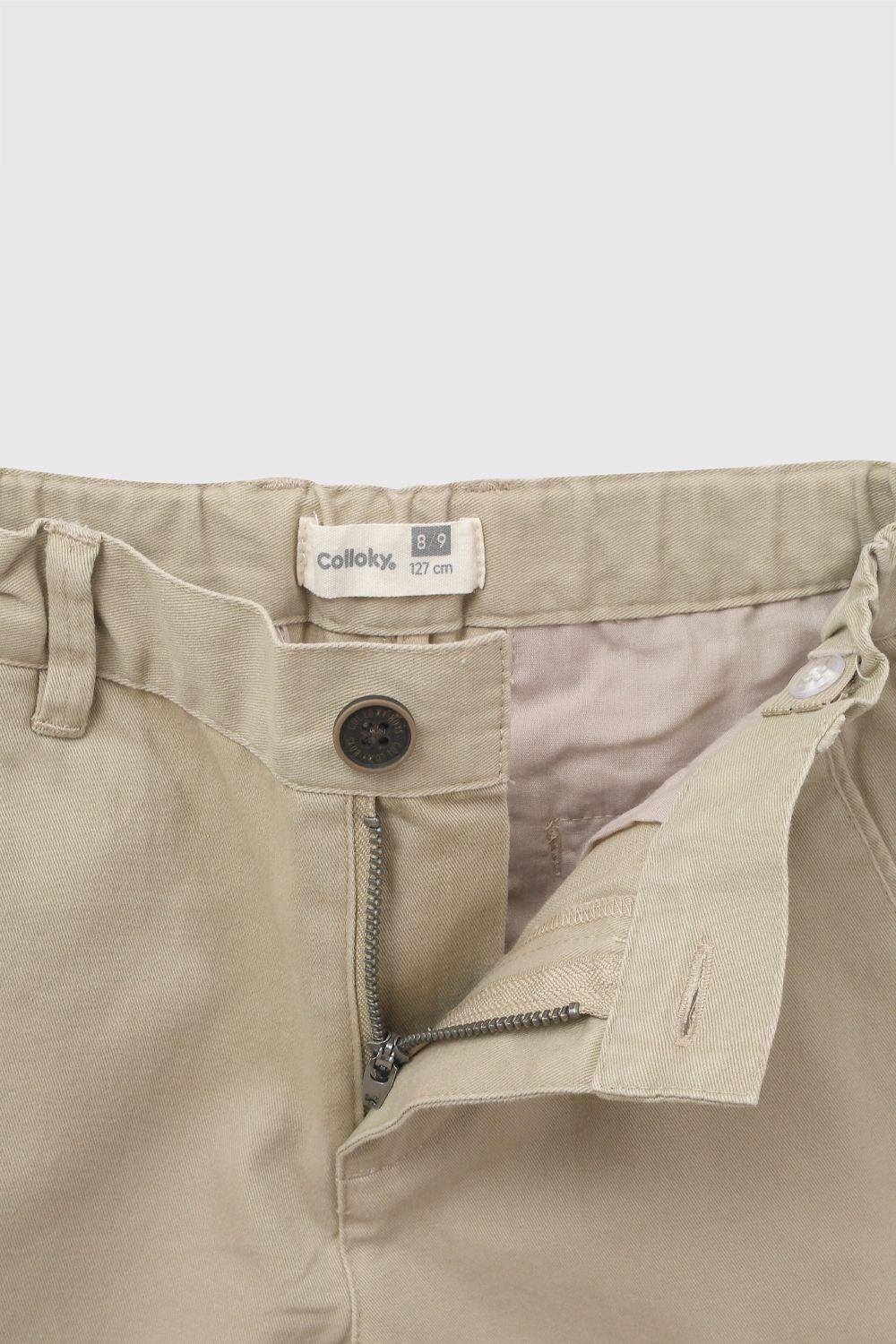 Pantalon Gabardina Beige Niño 3-4A a 12-13A Colloky-2