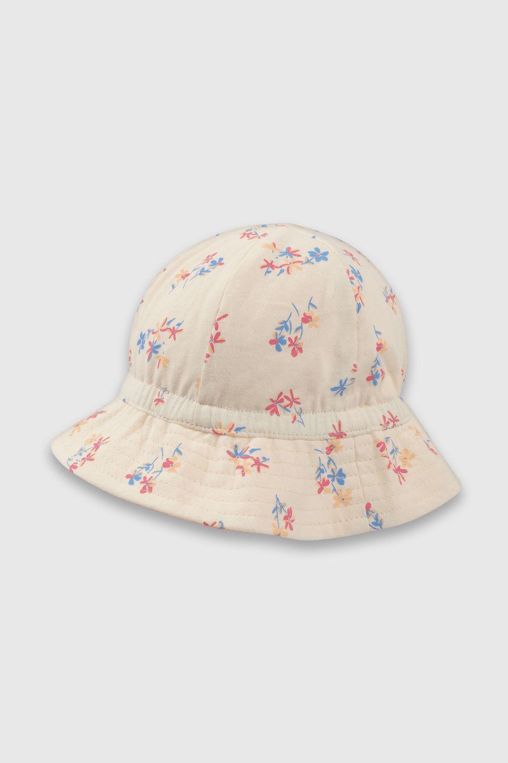 Sombrero Reversible con Flores Rosado-0