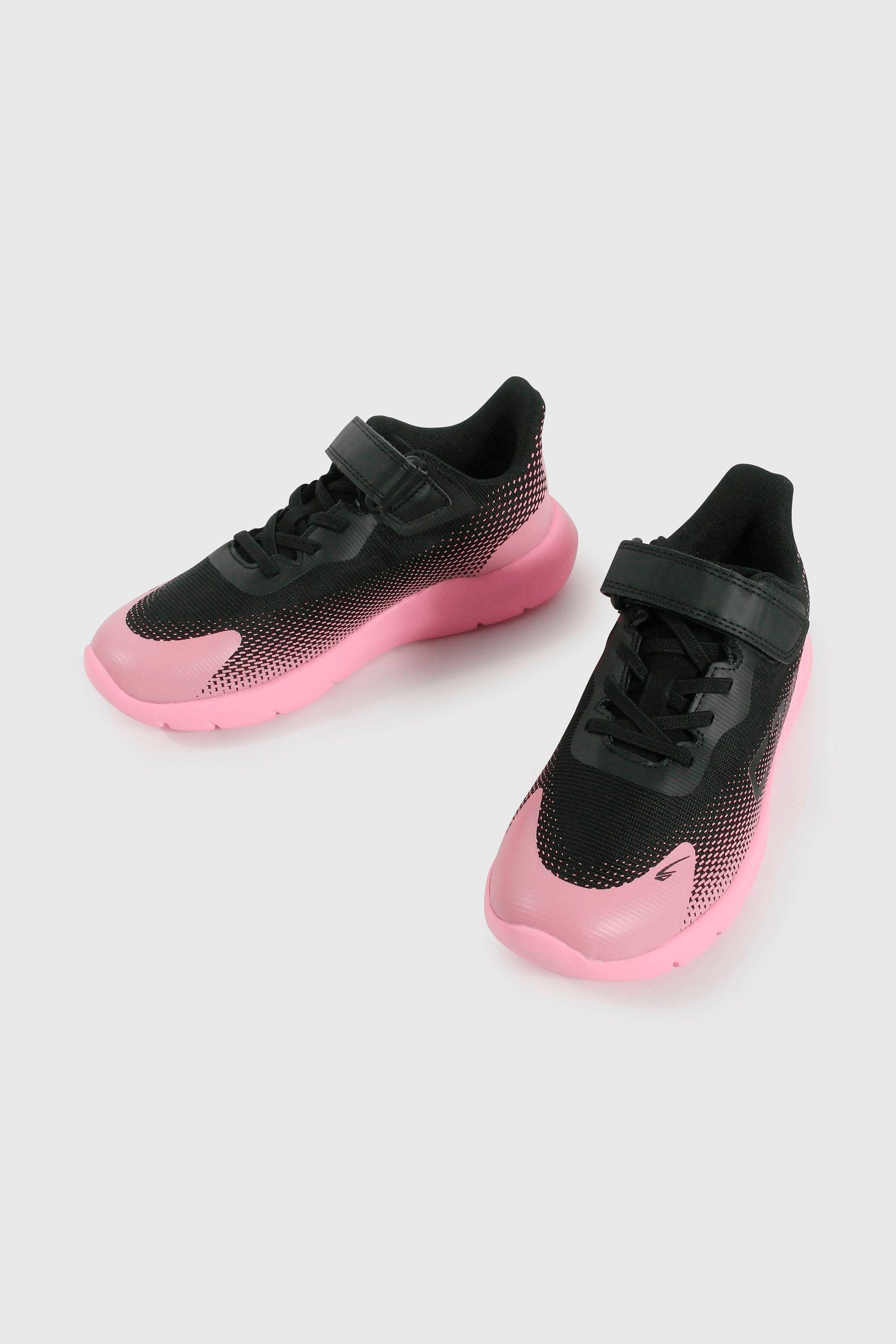 Zapatilla Sport de Niña Negro Caña Baja con Velcro y Cordón-3