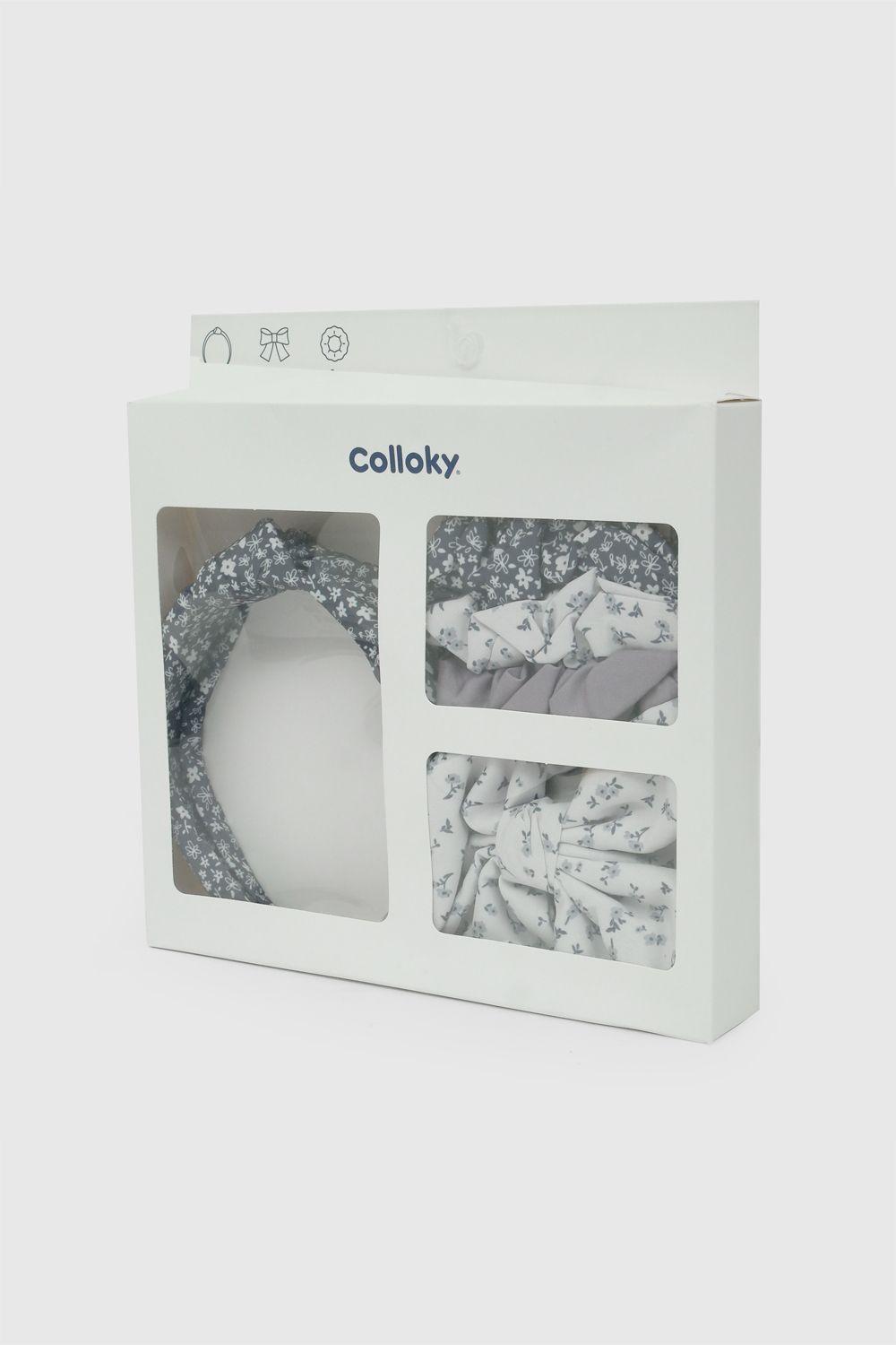 Pack Pinche Flores Azul Niña Colloky-1