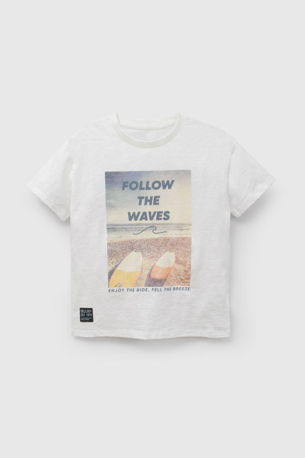 Polera Blanca Surf De Niño POJE4909V26-0