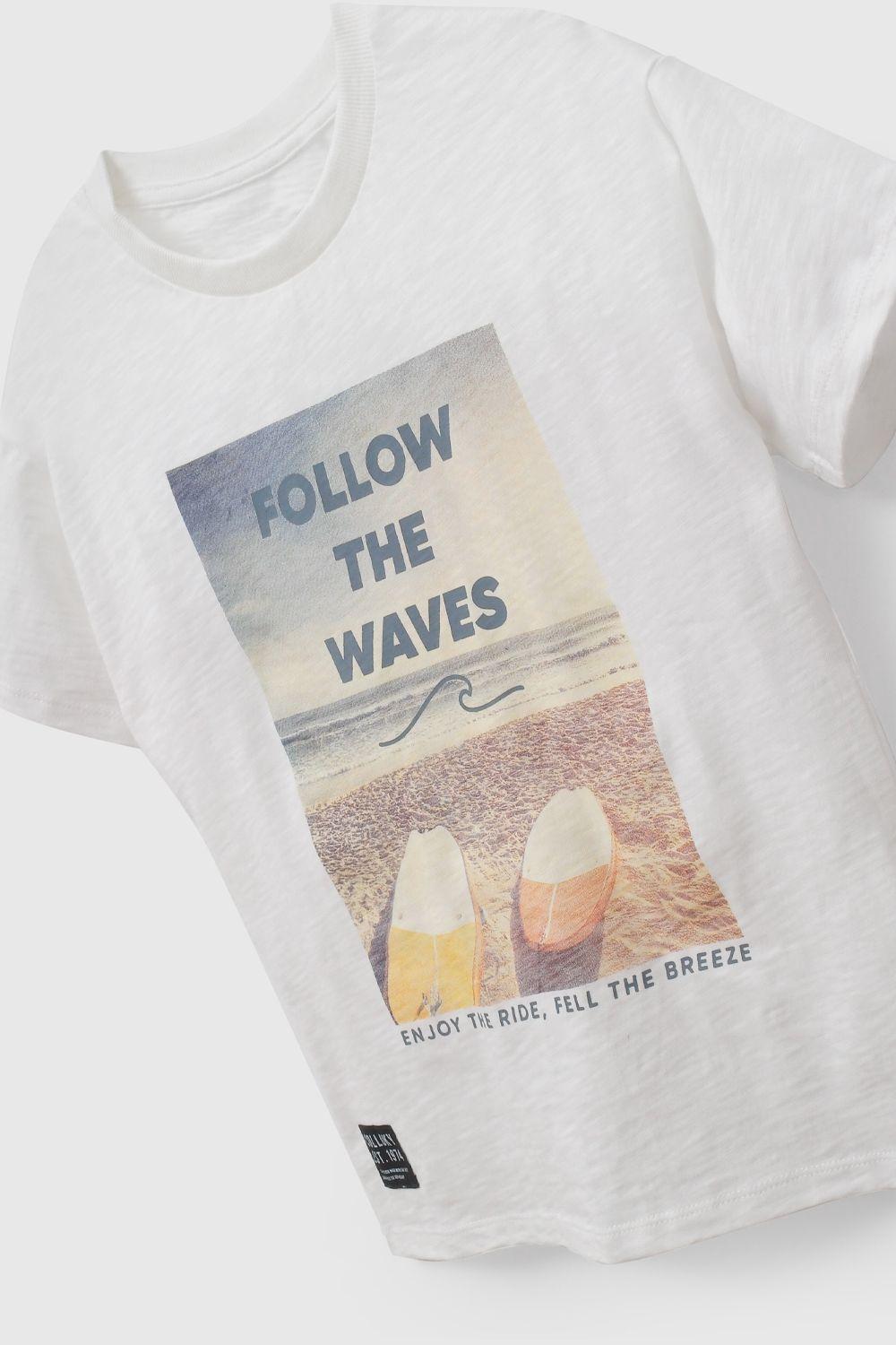 Polera Blanca Surf De Niño POJE4909V26-2