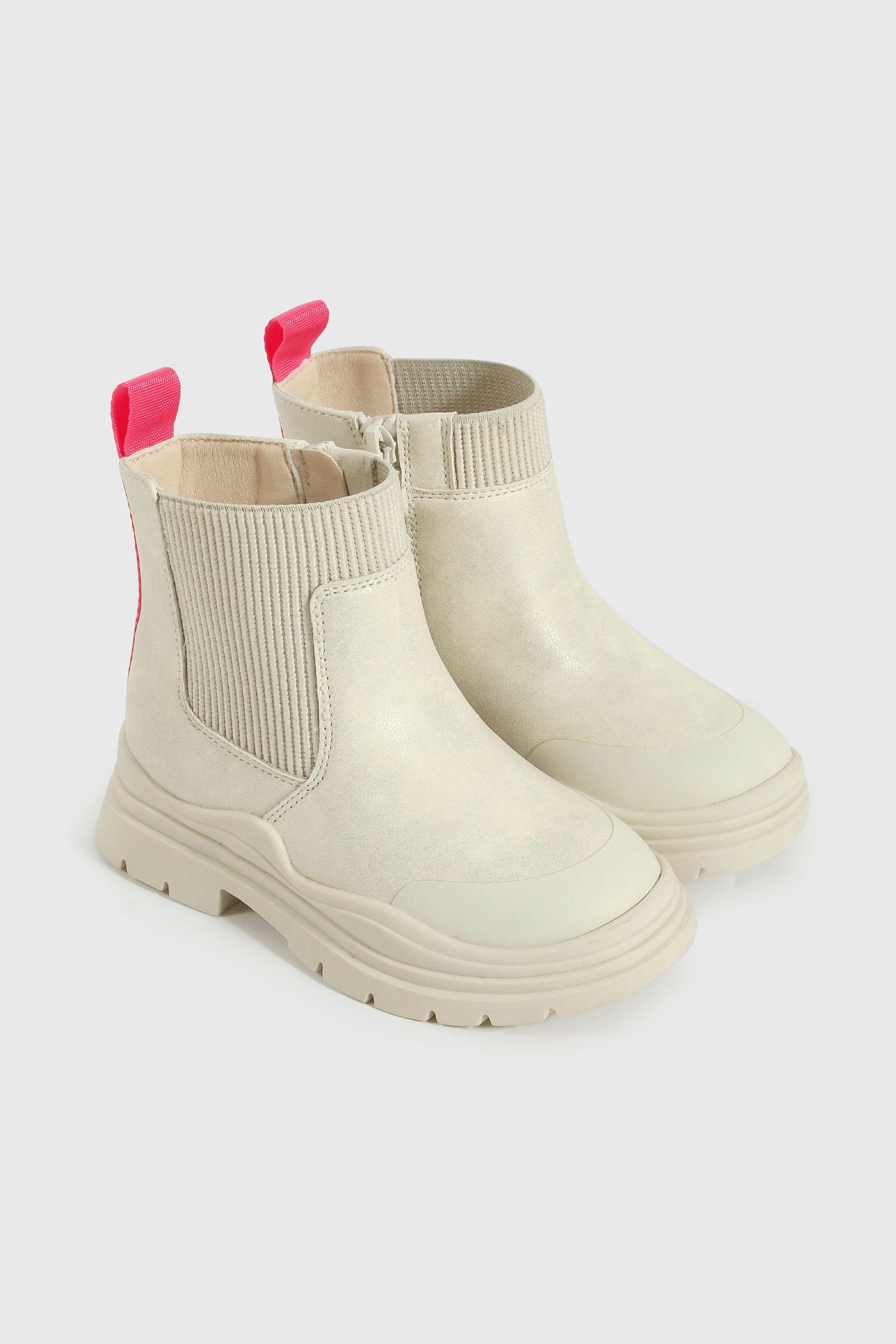 Bootie Caminante de Niña Blanco Caña Media con Cierre-0