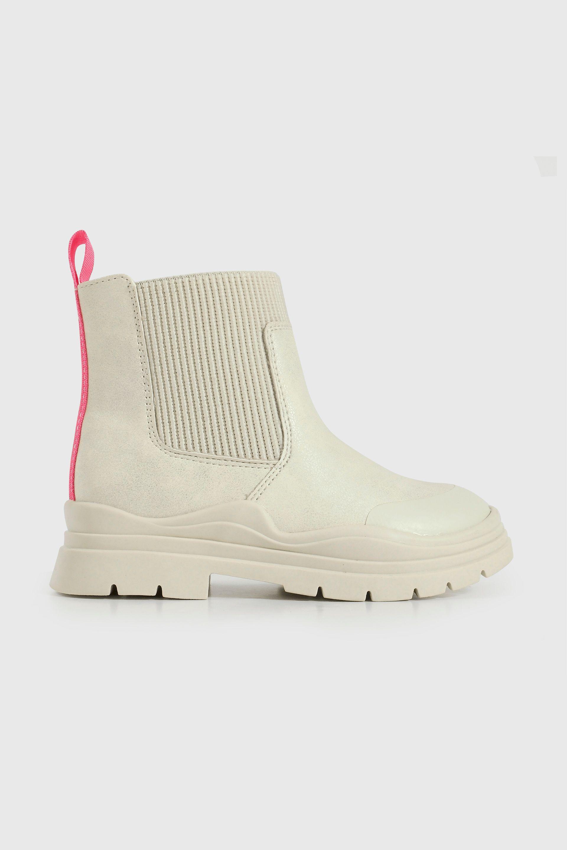 Bootie Caminante de Niña Blanco Caña Media con Cierre-1