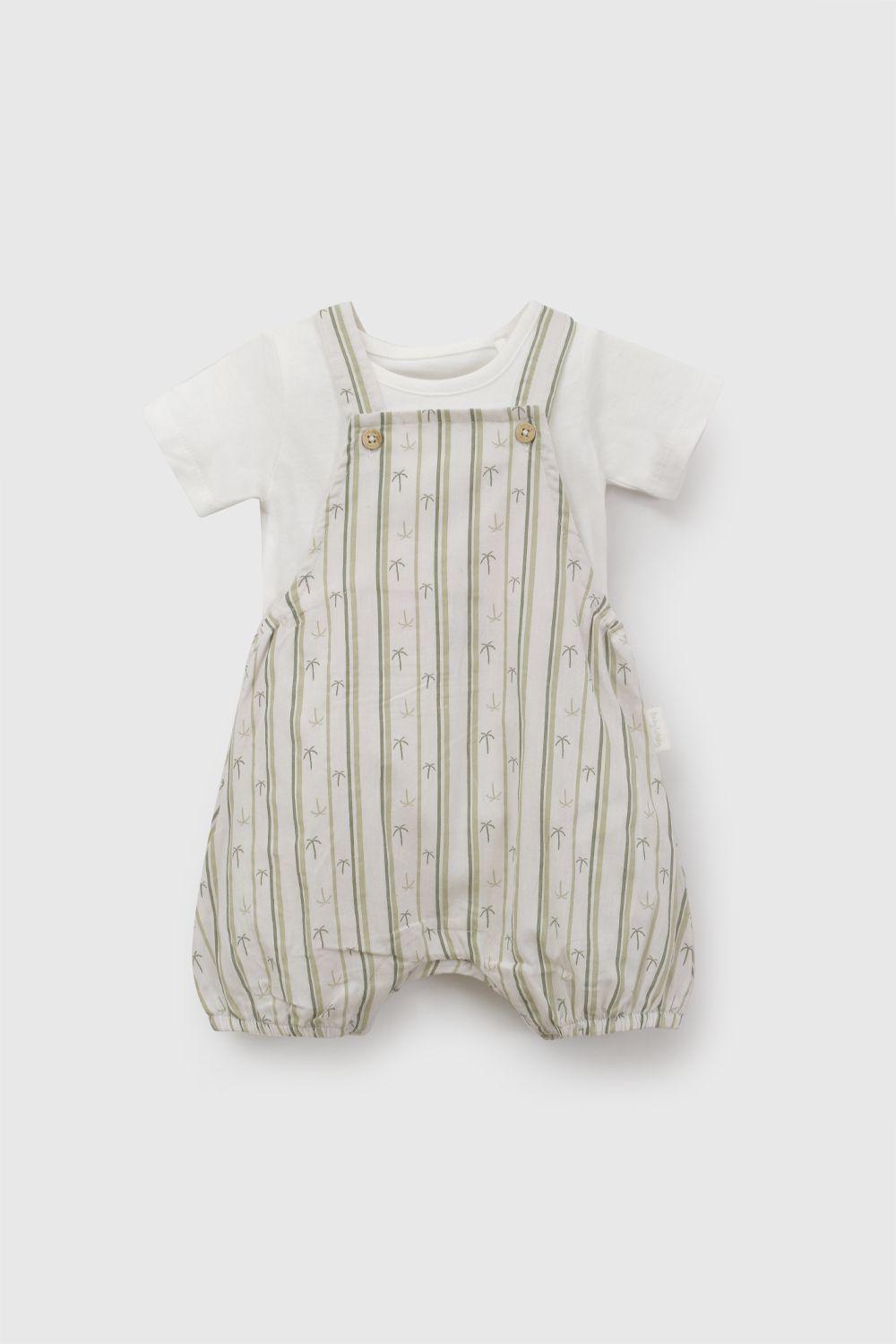 Conjunto Palmeras Popelina Verde Niño Rn a 6-9M Colloky-0