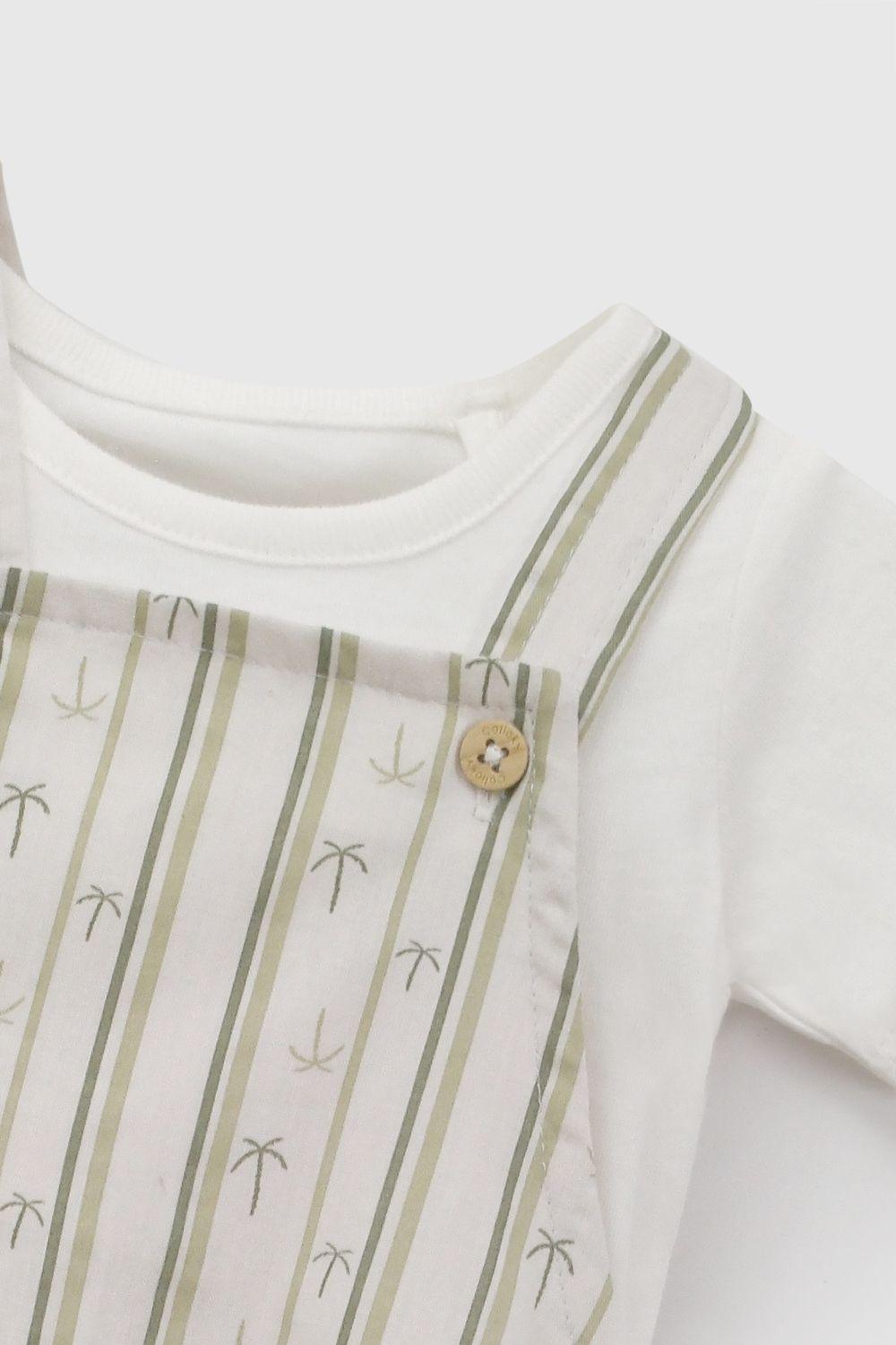 Conjunto Palmeras Popelina Verde Niño Rn a 6-9M Colloky-4