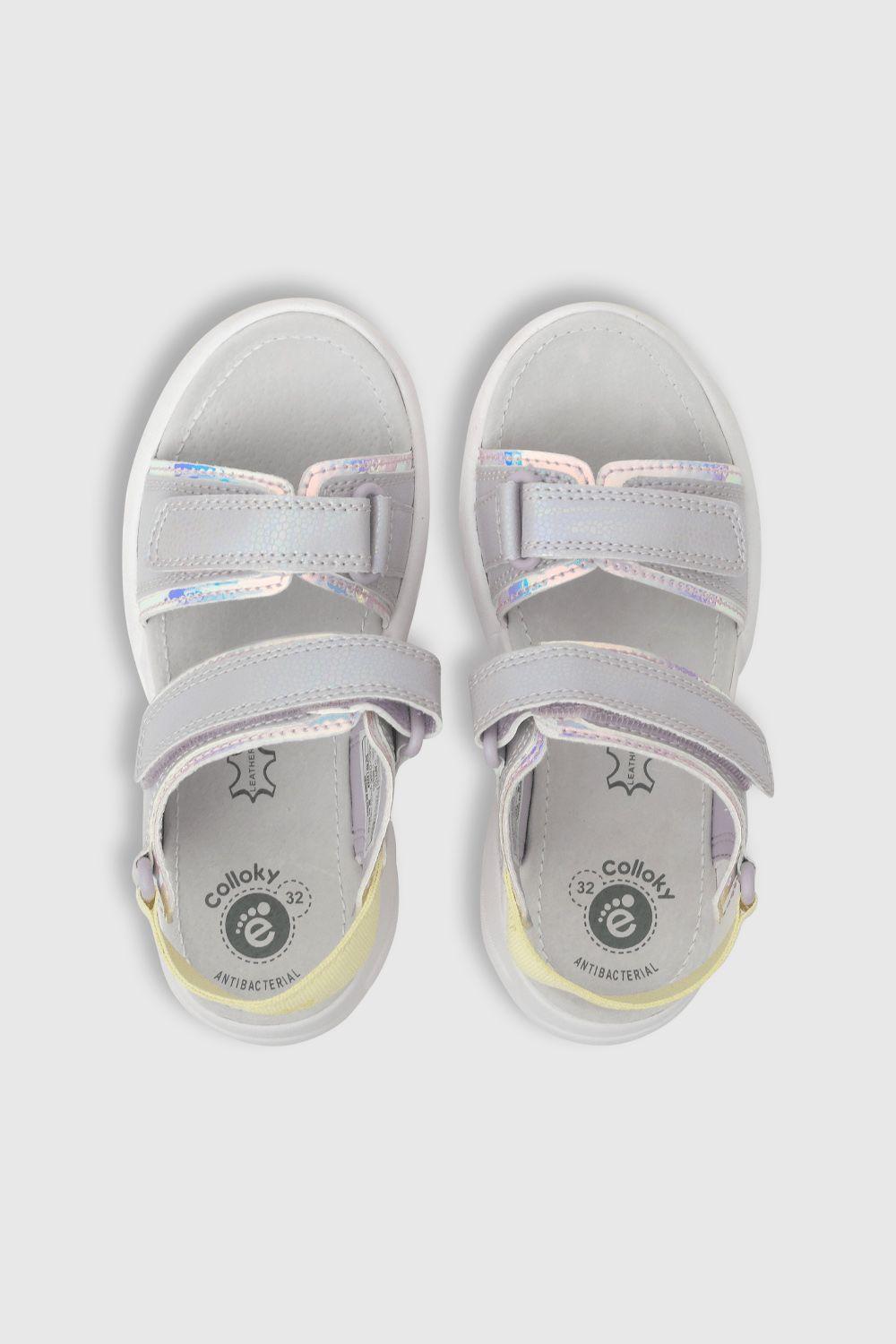 Sandalia de niña doble ajuste lila (28 a 38)-3