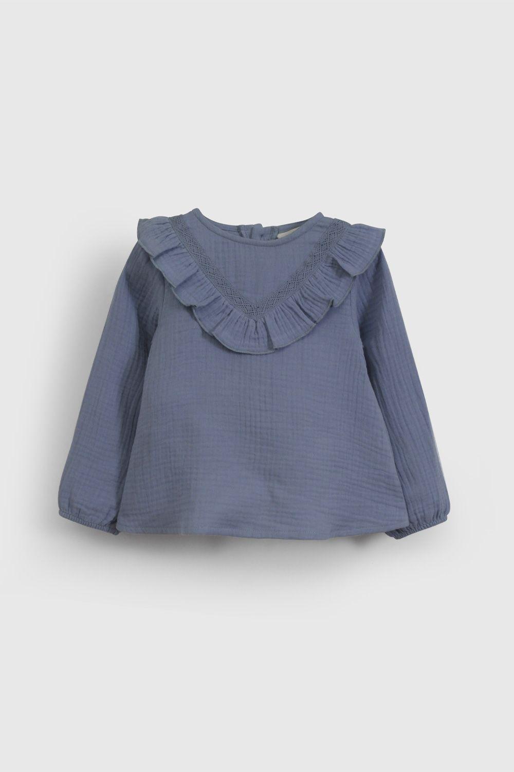 Blusa Celeste Bambula De Niña BLBM0640V26-0