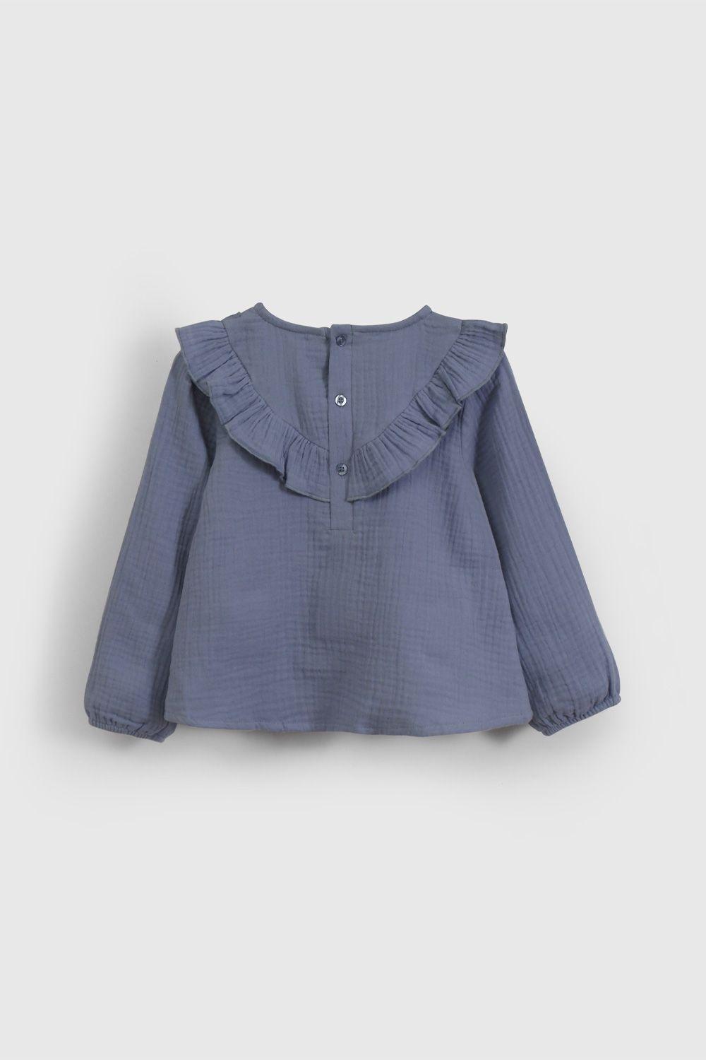 Blusa Celeste Bambula De Niña BLBM0640V26-1