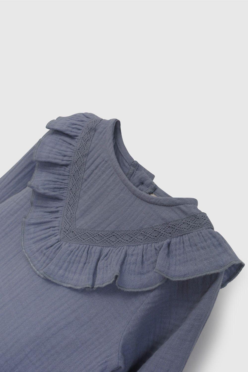 Blusa Celeste Bambula De Niña BLBM0640V26-2