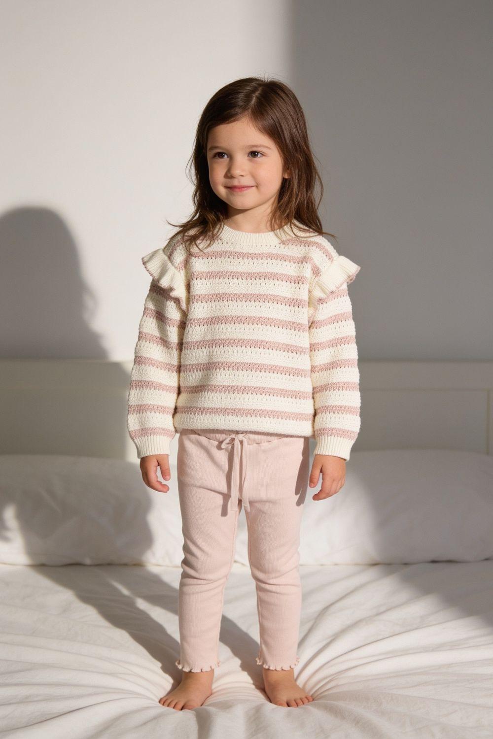 Sweater Rayas Rosa Viejo Niña 6-9M a 4-5A Colloky-1