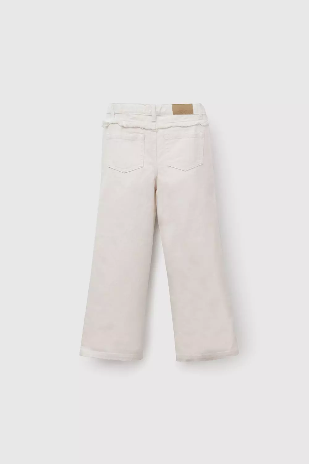 Pantalón gabardina con flecos niña beige 3/4A a 12/13A-2
