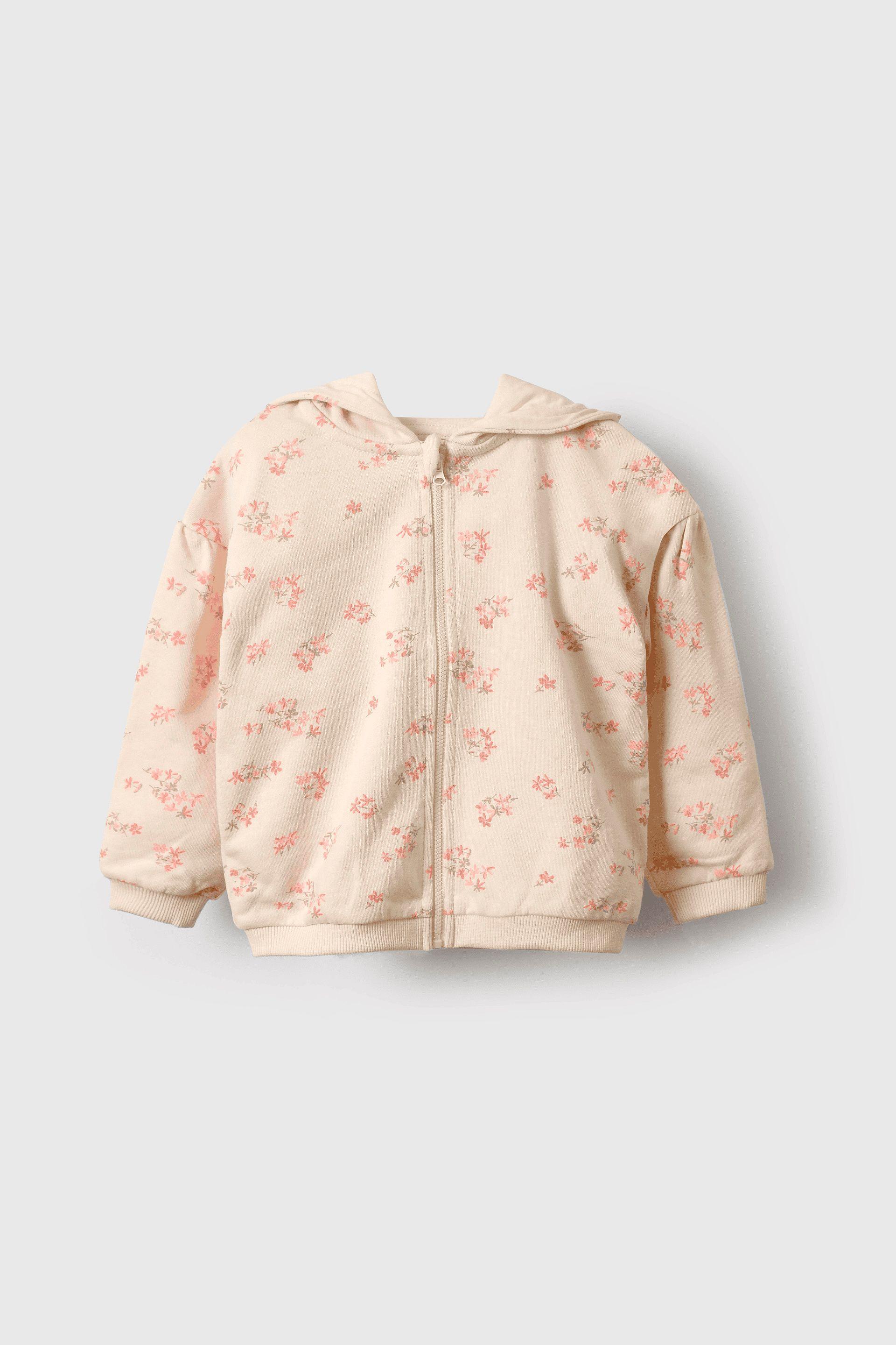 Polerón crema con flores para niñas encantadoras y cómodas-0