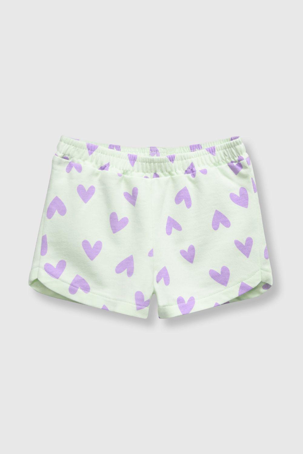 Short de bebé niña corazones menta (3 a 36 meses)-0