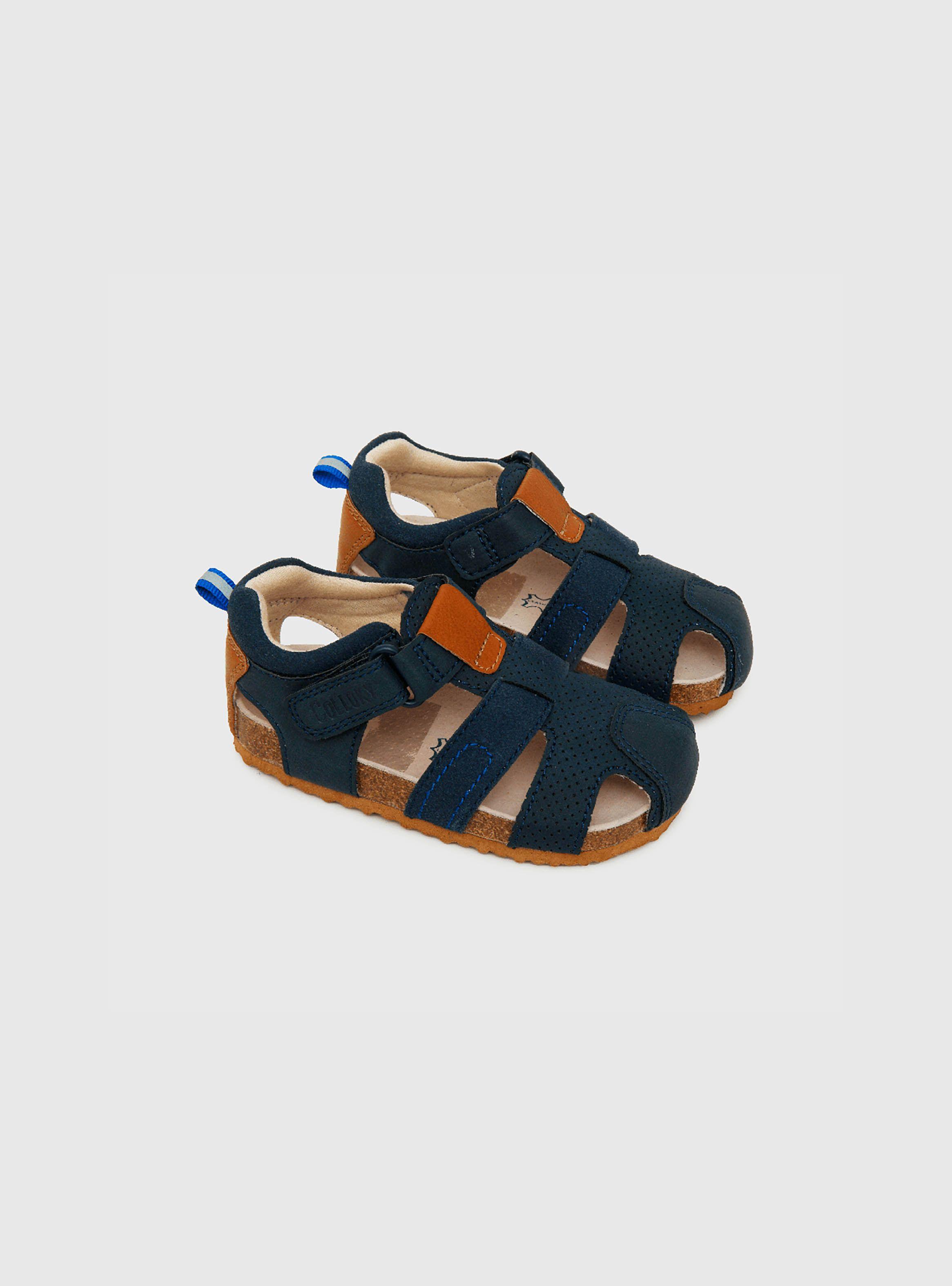 Sandalia De Niño Velcro Corto Azul (21 A 27) Colloky-0