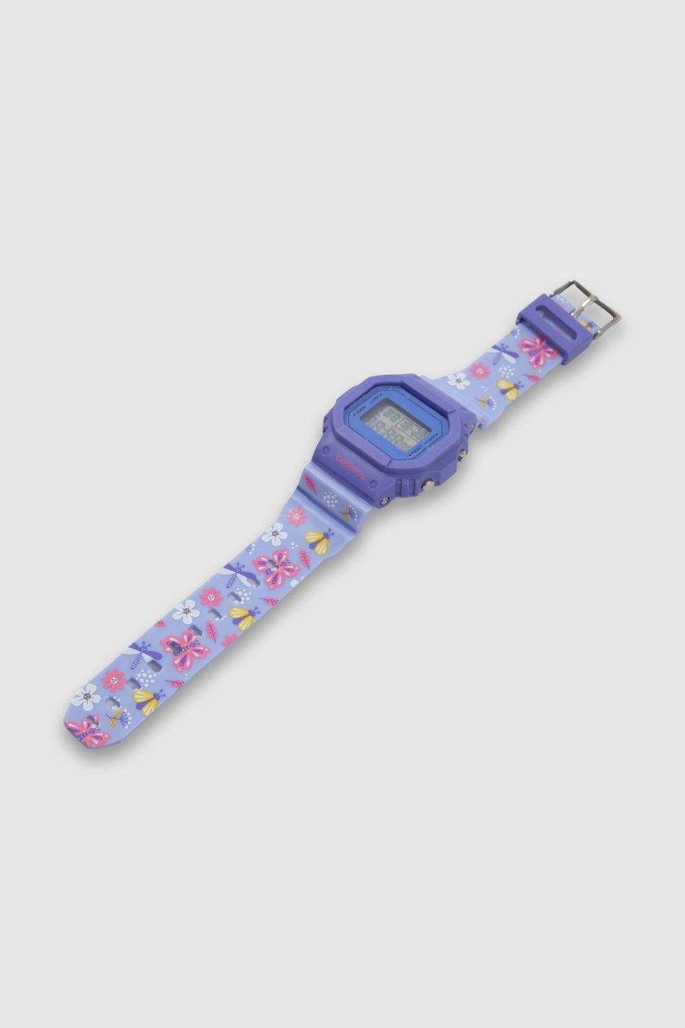 Reloj de Flores Morado-3