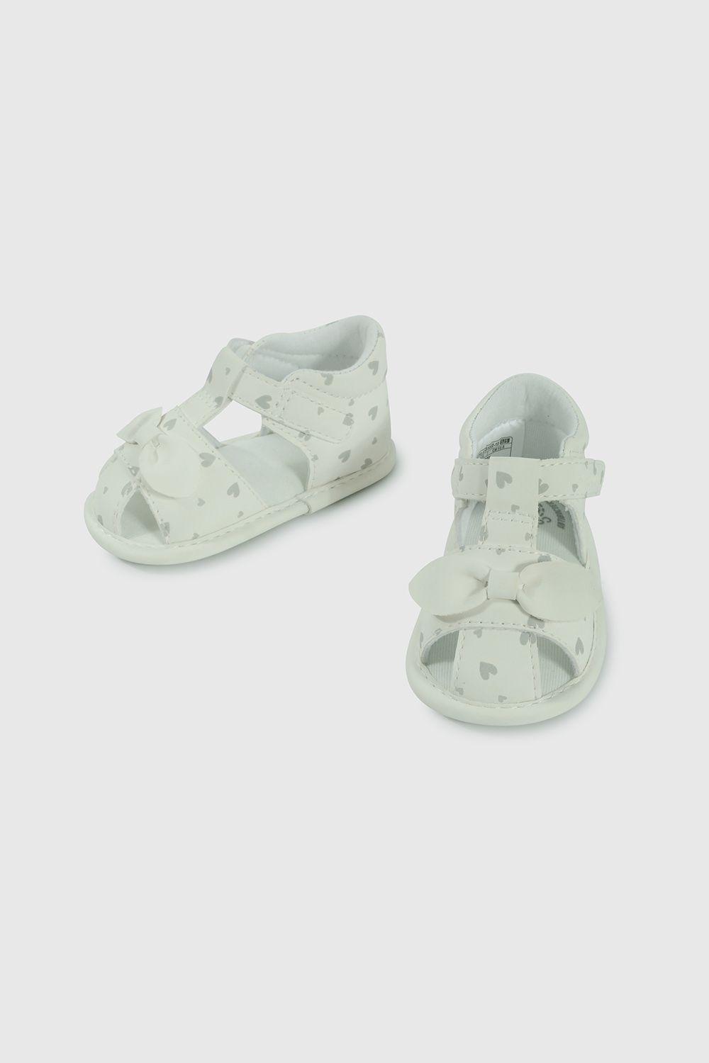 Sandalia de Niña de Vestir Blanca con Velcro 1224-3