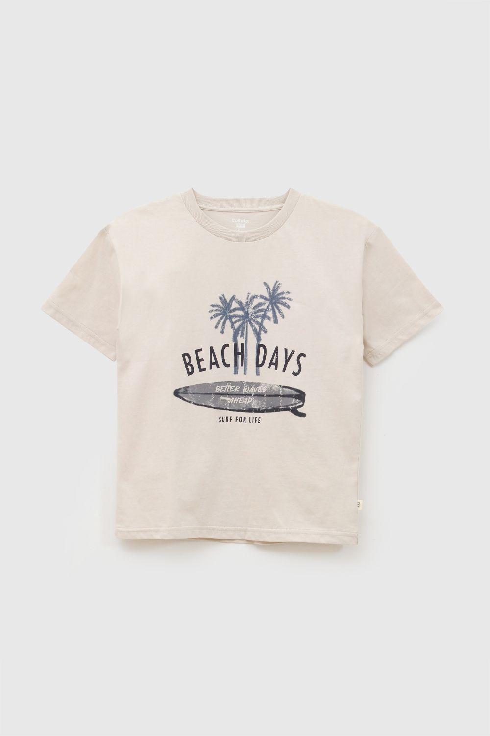 Polera jersey estampado surf niño beige 3-4A a 12-13A-0