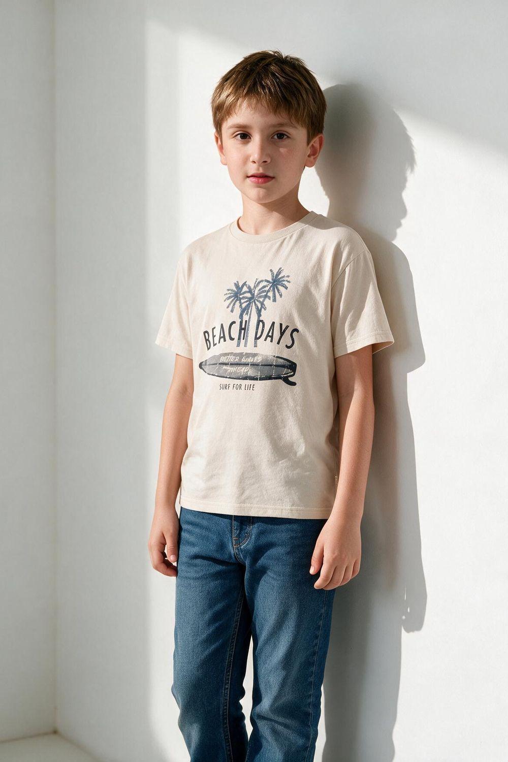 Polera jersey estampado surf niño beige 3-4A a 12-13A-1