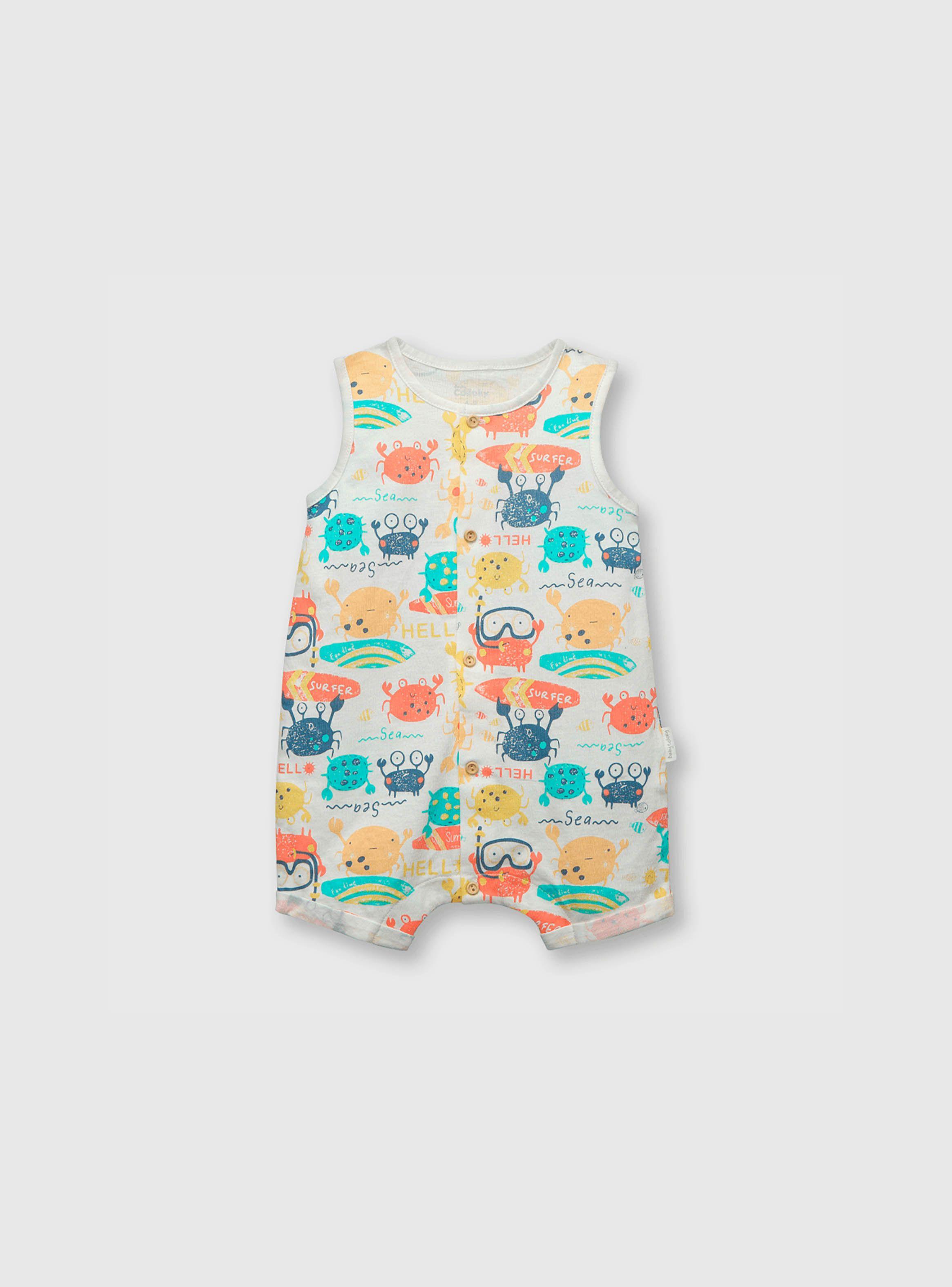 Osito De Bebe Niño Jaibas Blanco (0 A 9 Meses) Colloky-0